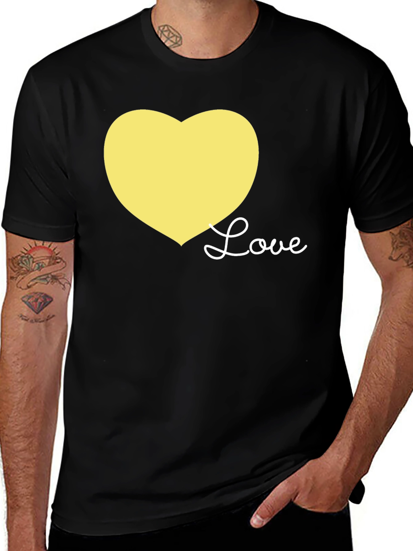 Variant 26 of Love Heart Graphic T-Shirt - Stylish Black Tee