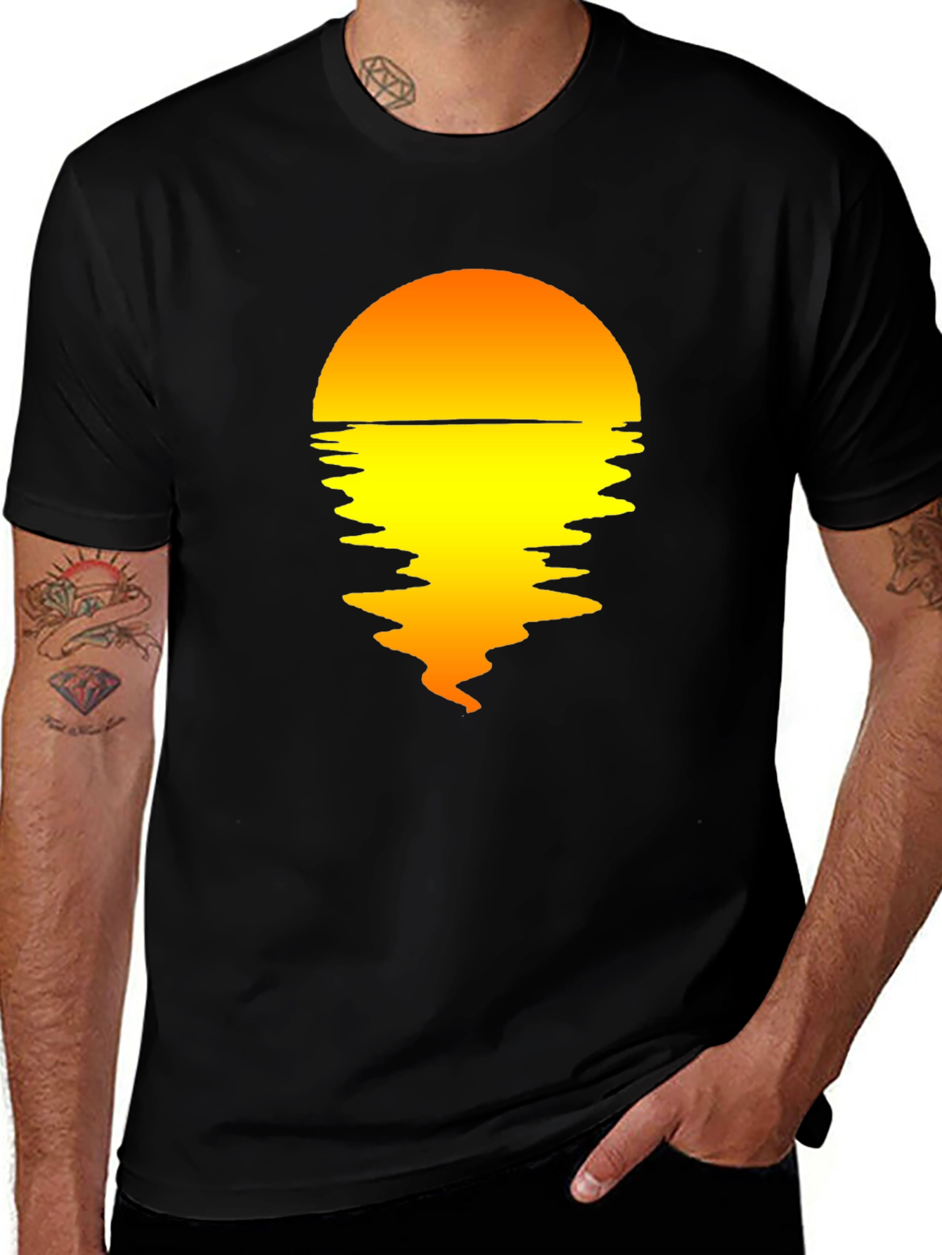 Variant 14 of Sunset Reflection Graphic T-Shirt - Modern Style