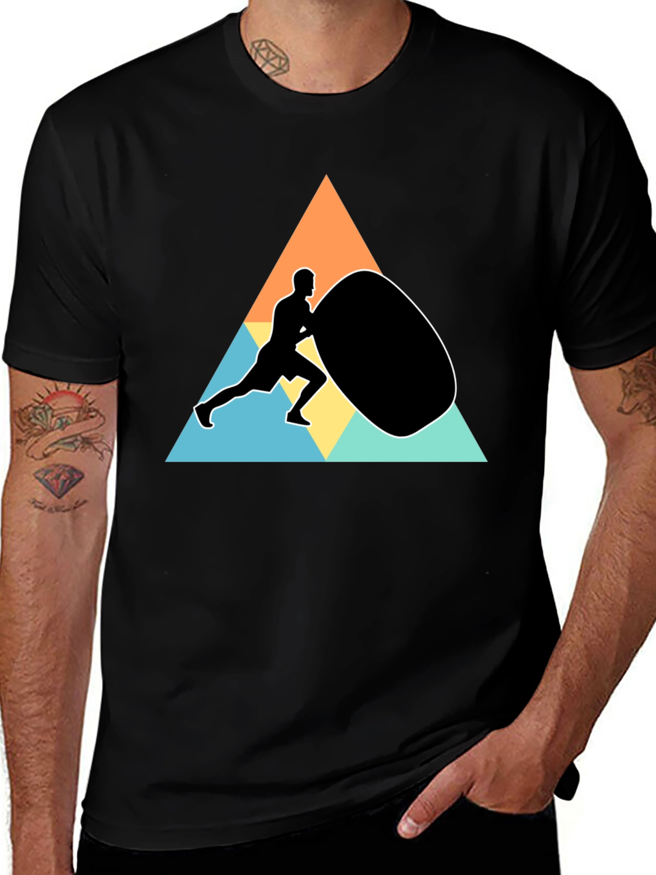 Variant 28 of Workout Graphic Tee - Black, Casual Cotton Blend