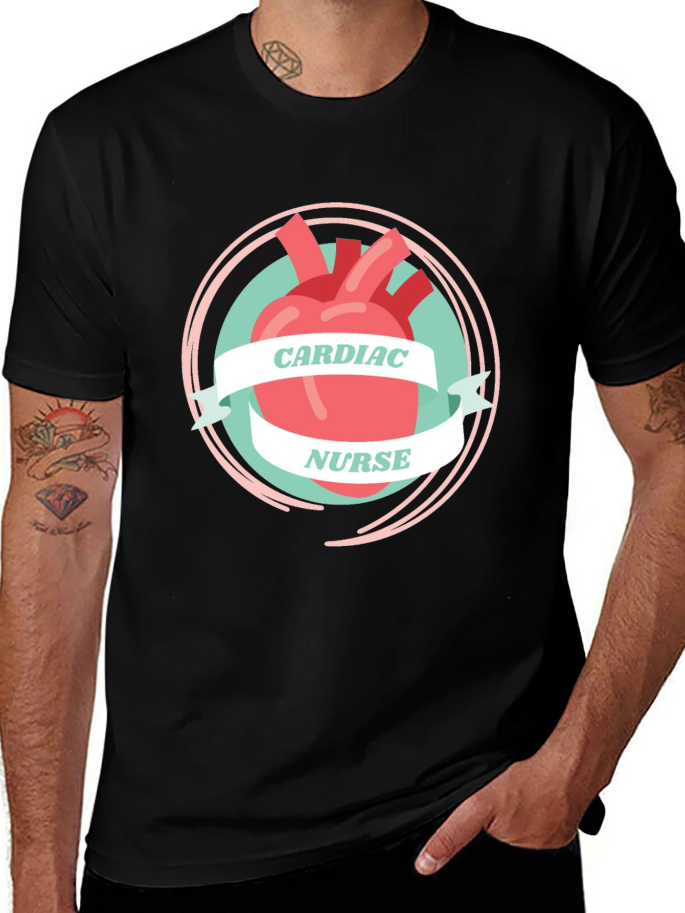 Variant 29 of Cardiac Nurse Graphic T-Shirt - Heart Design