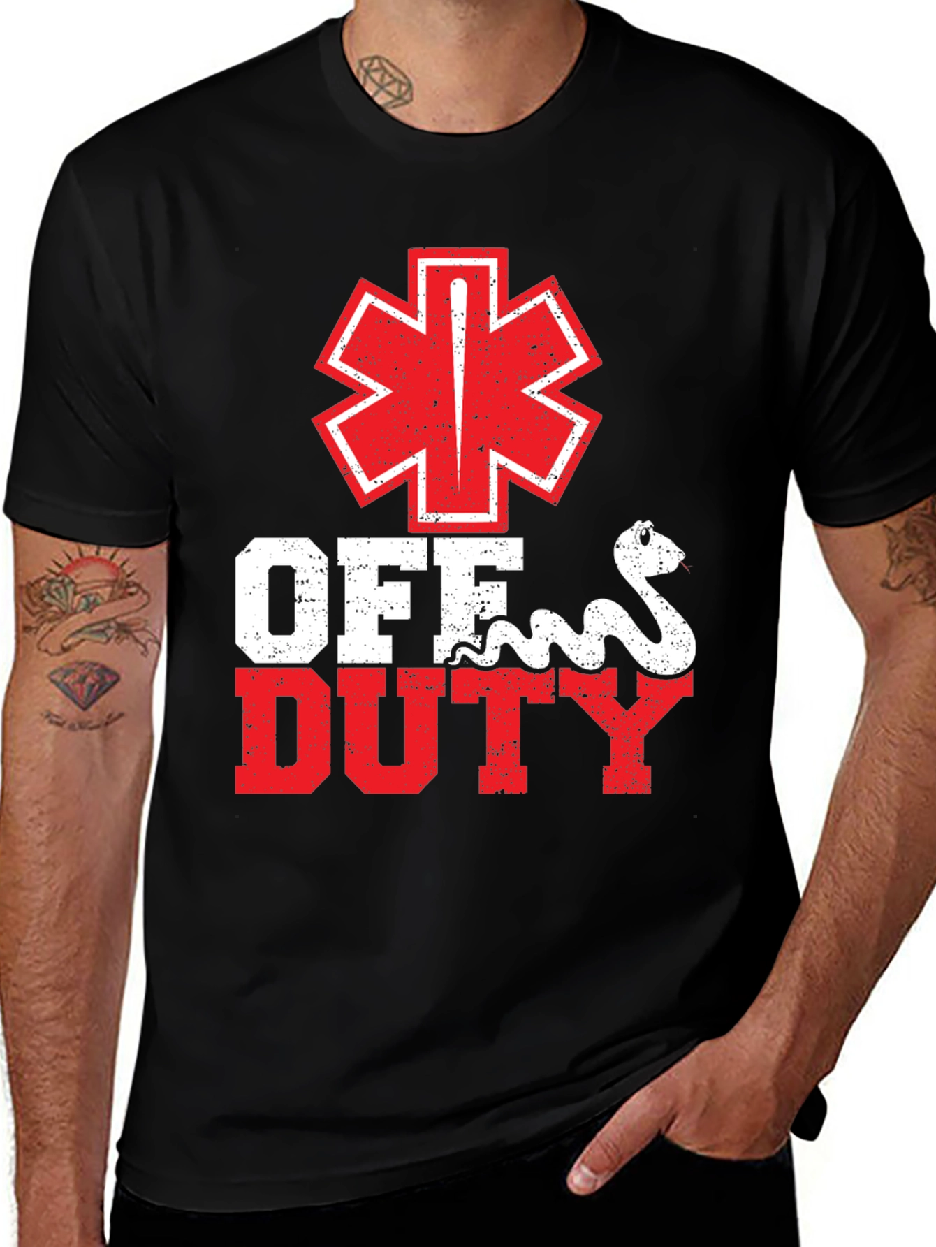 Off Duty EMS Snake Graphic T-Shirt