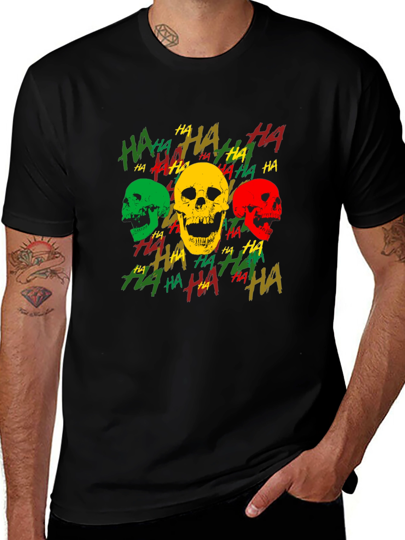 Variant 13 of Skull Graphic Print Black T-Shirt