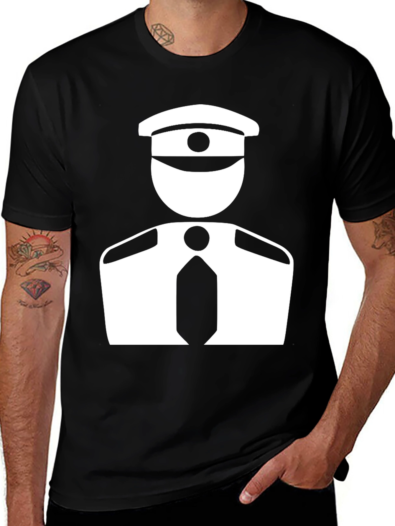 Pilot Graphic Tee - Black Cotton Blend Comfort