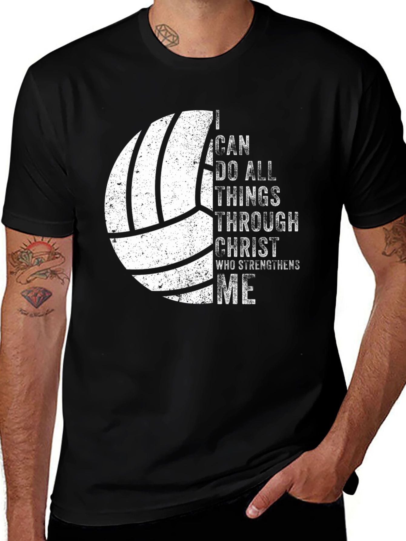 Variant 9 of Volleyball Christian T-Shirt - I Can Do All Things
