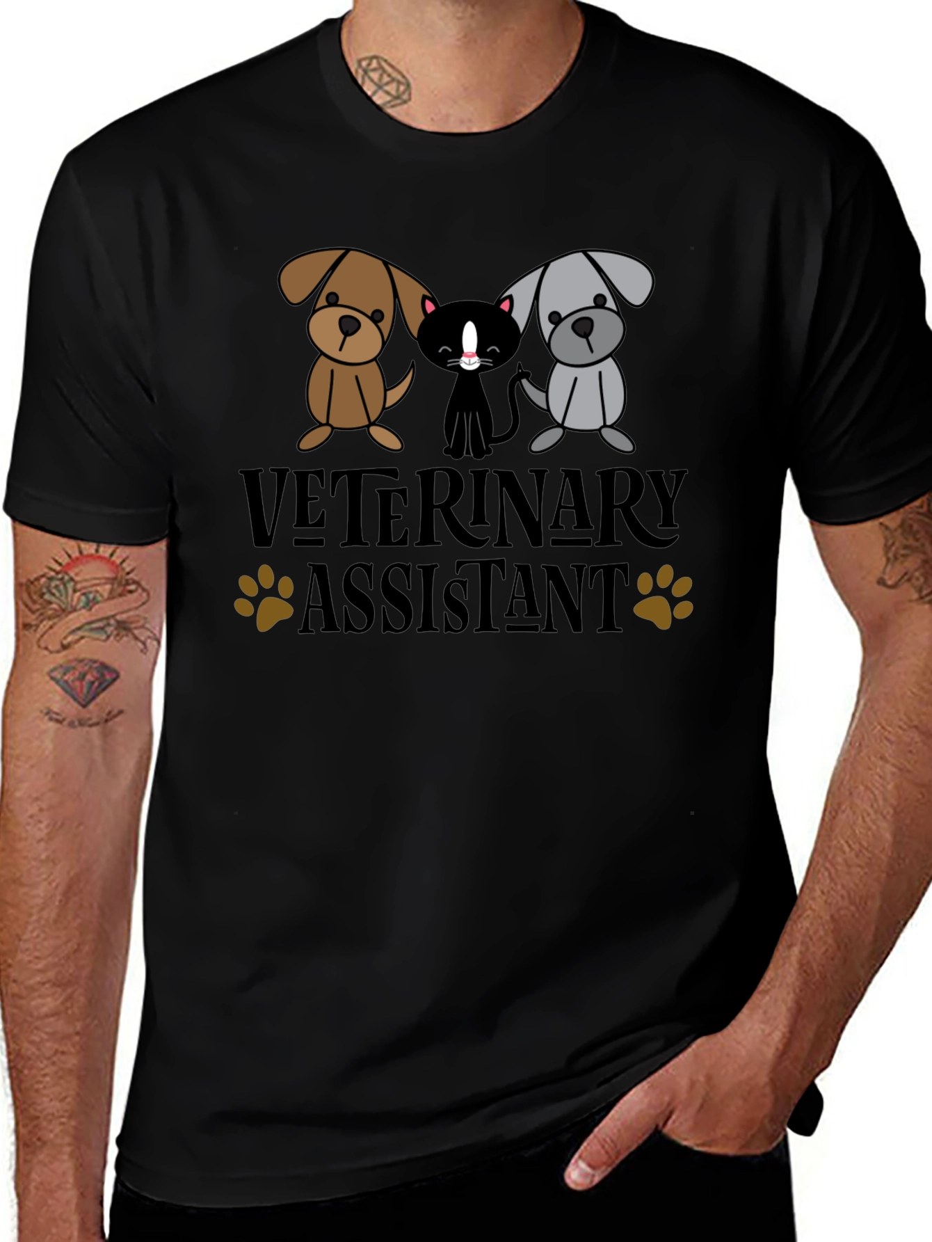 Variant 29 of Veterinary Assistant Cute Pet Cartoon T-Shirt