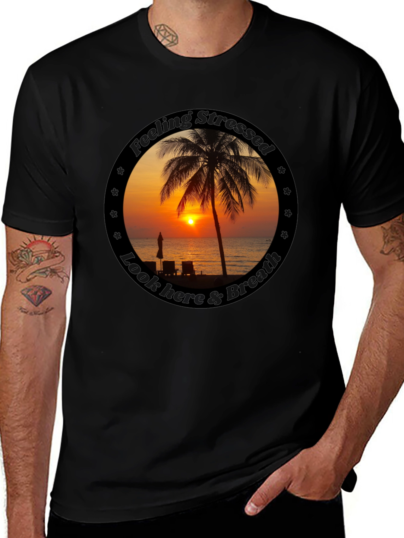 Variant 7 of Relaxing Beach Sunset T-Shirt - Feel the Calm
