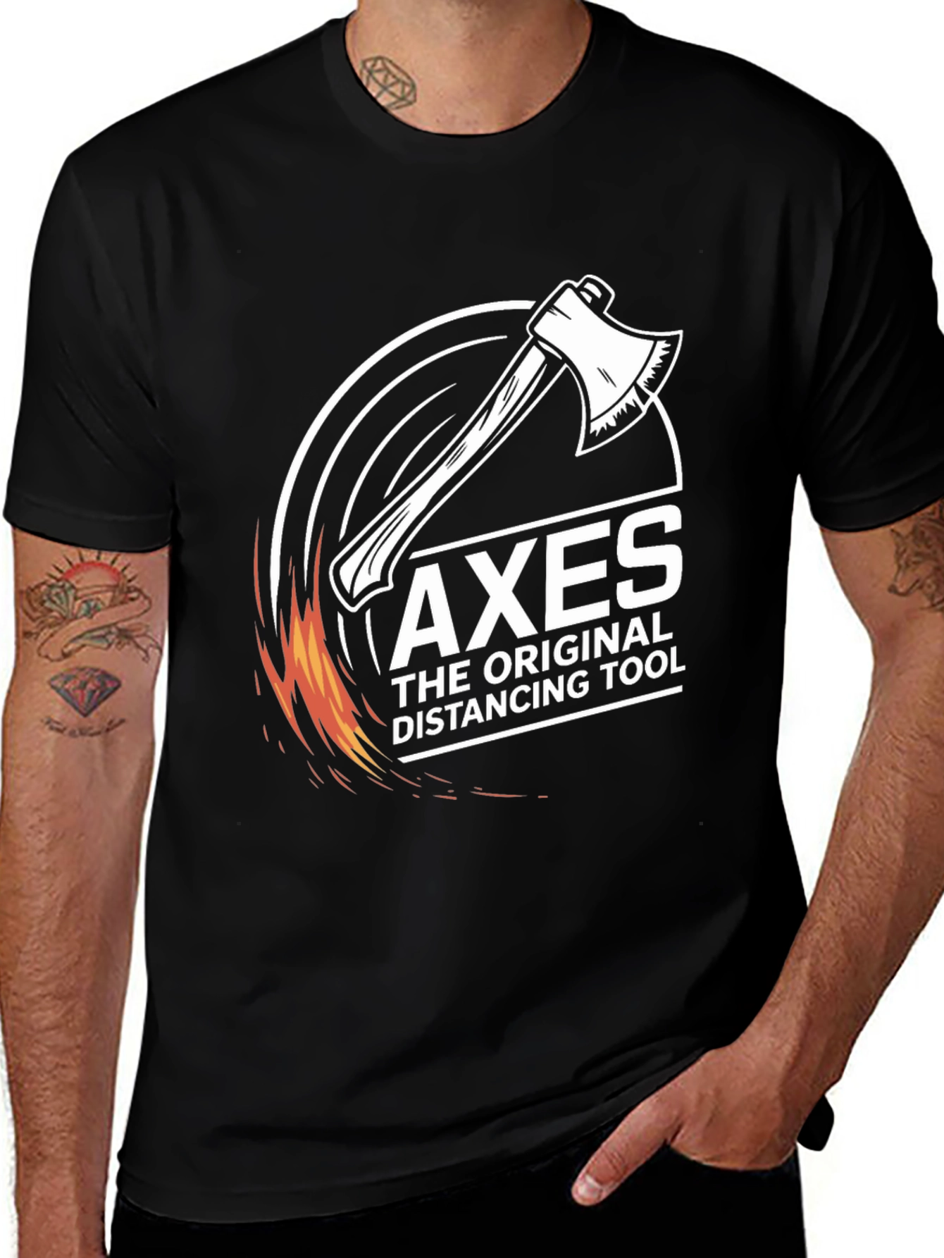 Variant 22 of Axes The Original Distancing Tool Graphic T-Shirt