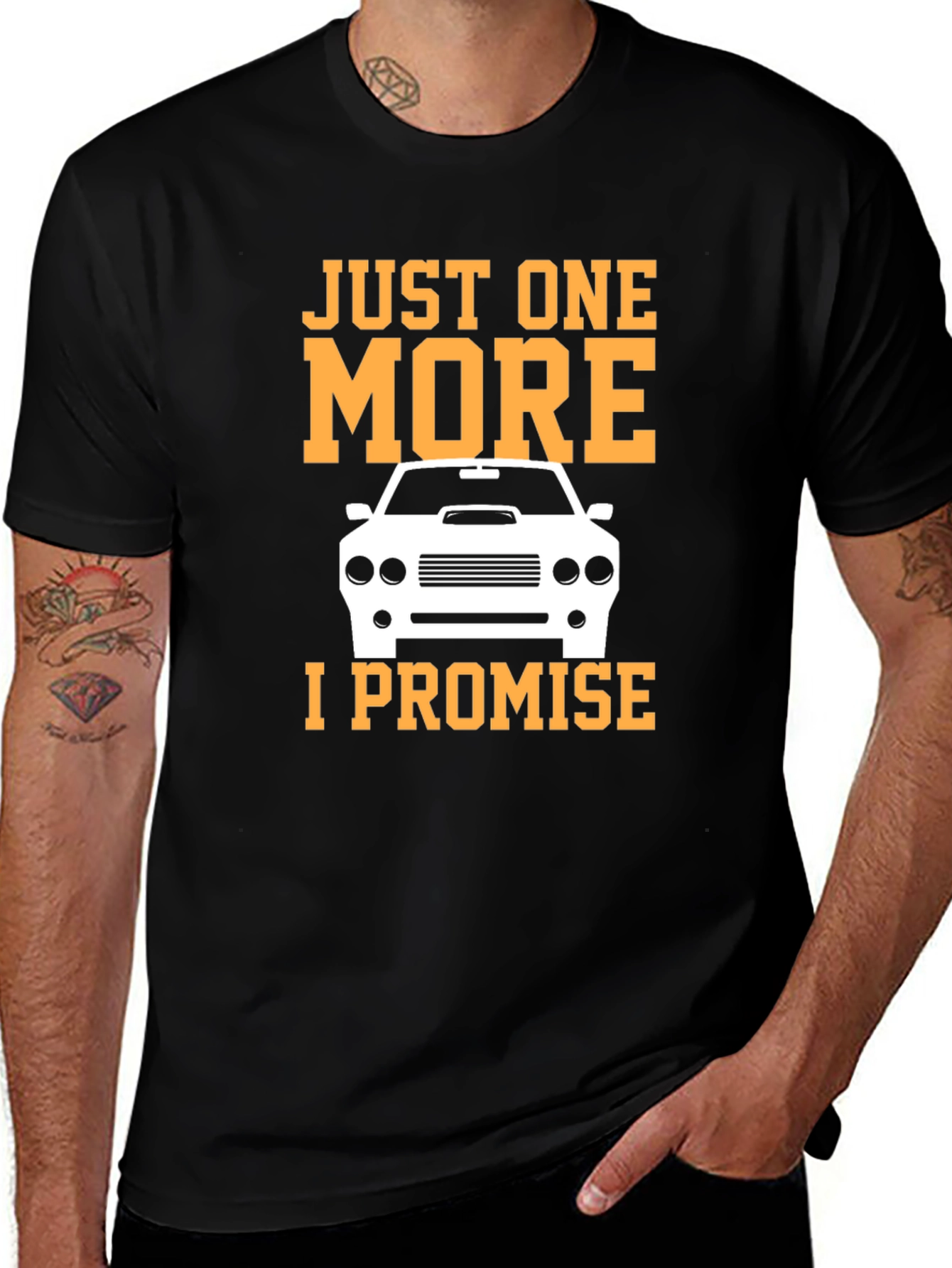 Variant 28 of Just One More Car T-Shirt - Black Cotton Tee
