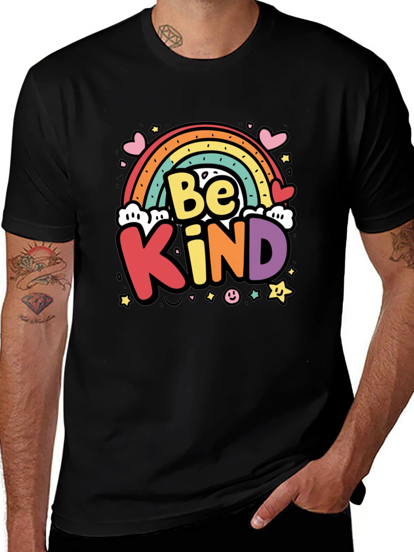 Variant 5 of Be Kind Rainbow Graphic Tee - Unisex