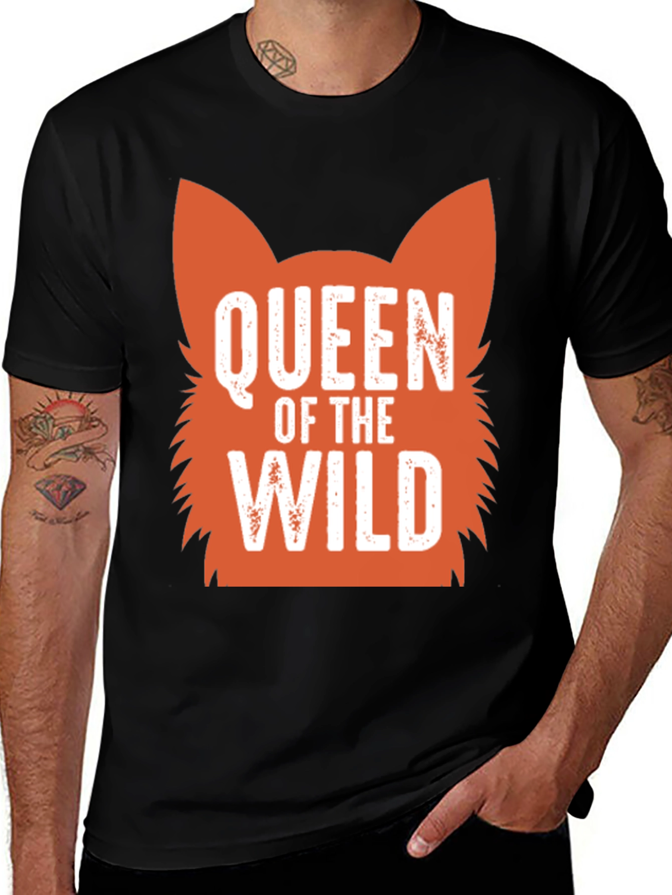 Queen of the Wild Graphic Tee - Fun Fox Design