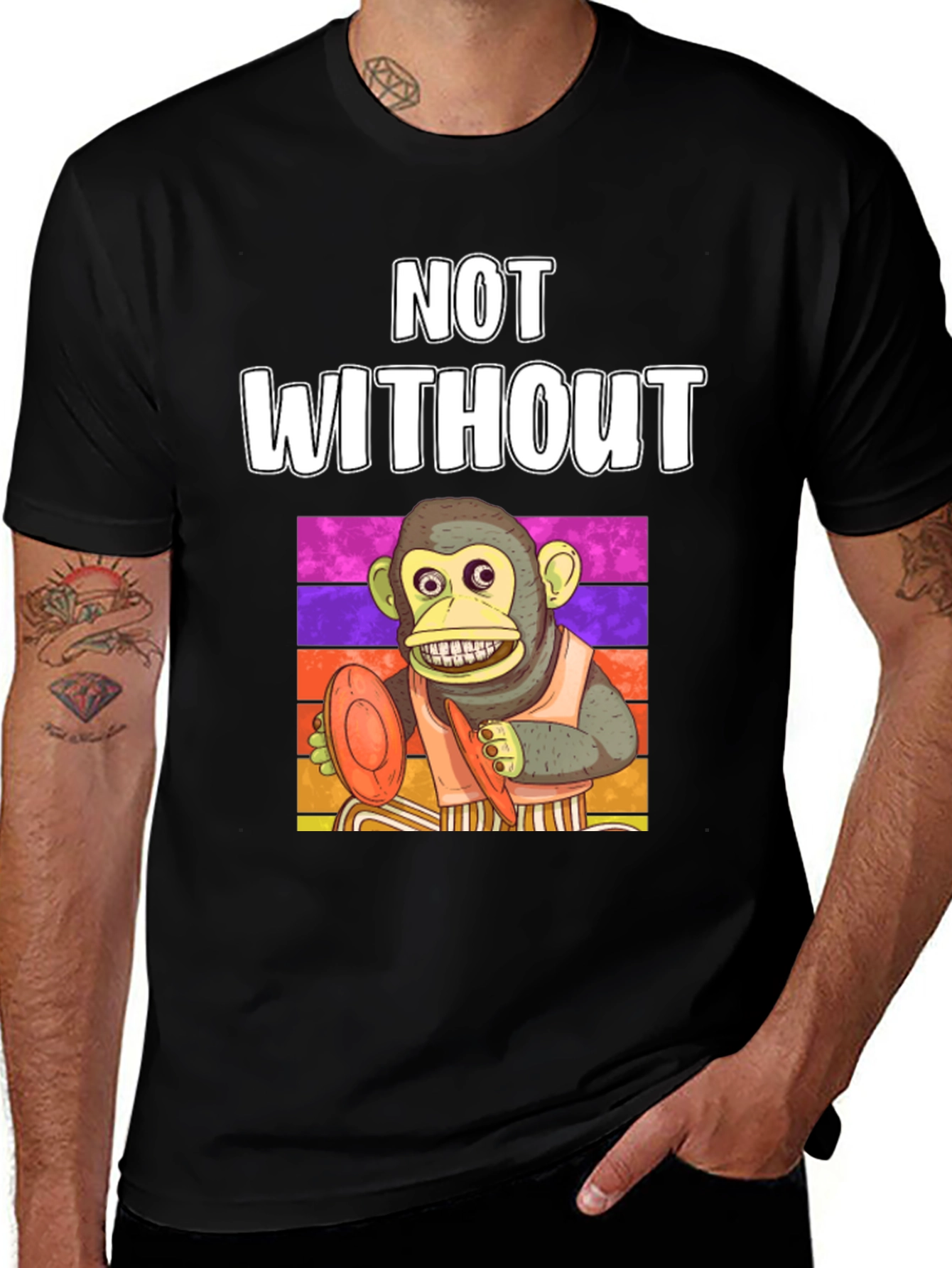 Variant 6 of Not Without My Monkey Frisbee T-Shirt