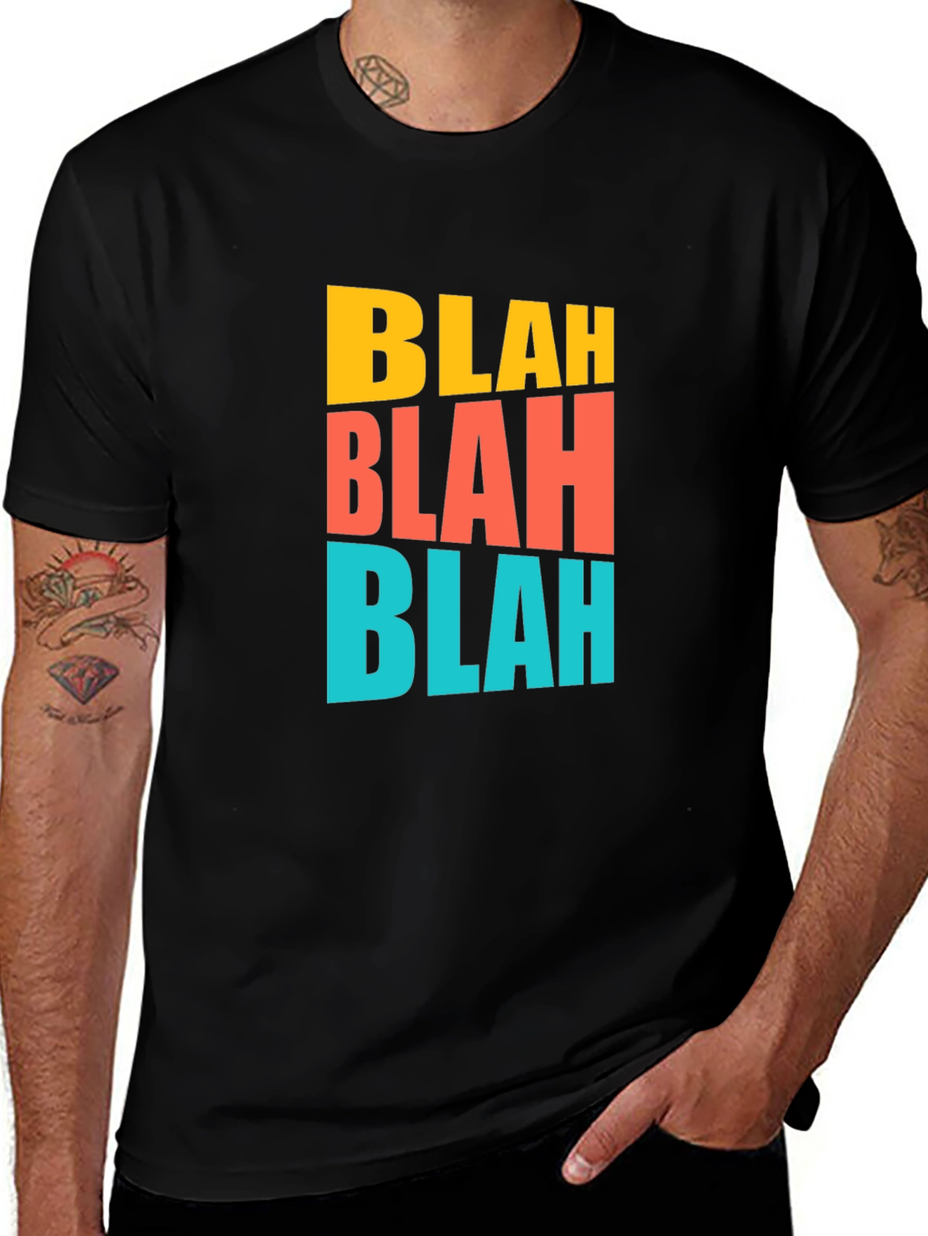 Variant 3 of Blah Graphic Tee - Men's Short Sleeve Crew Neck T-Shirt