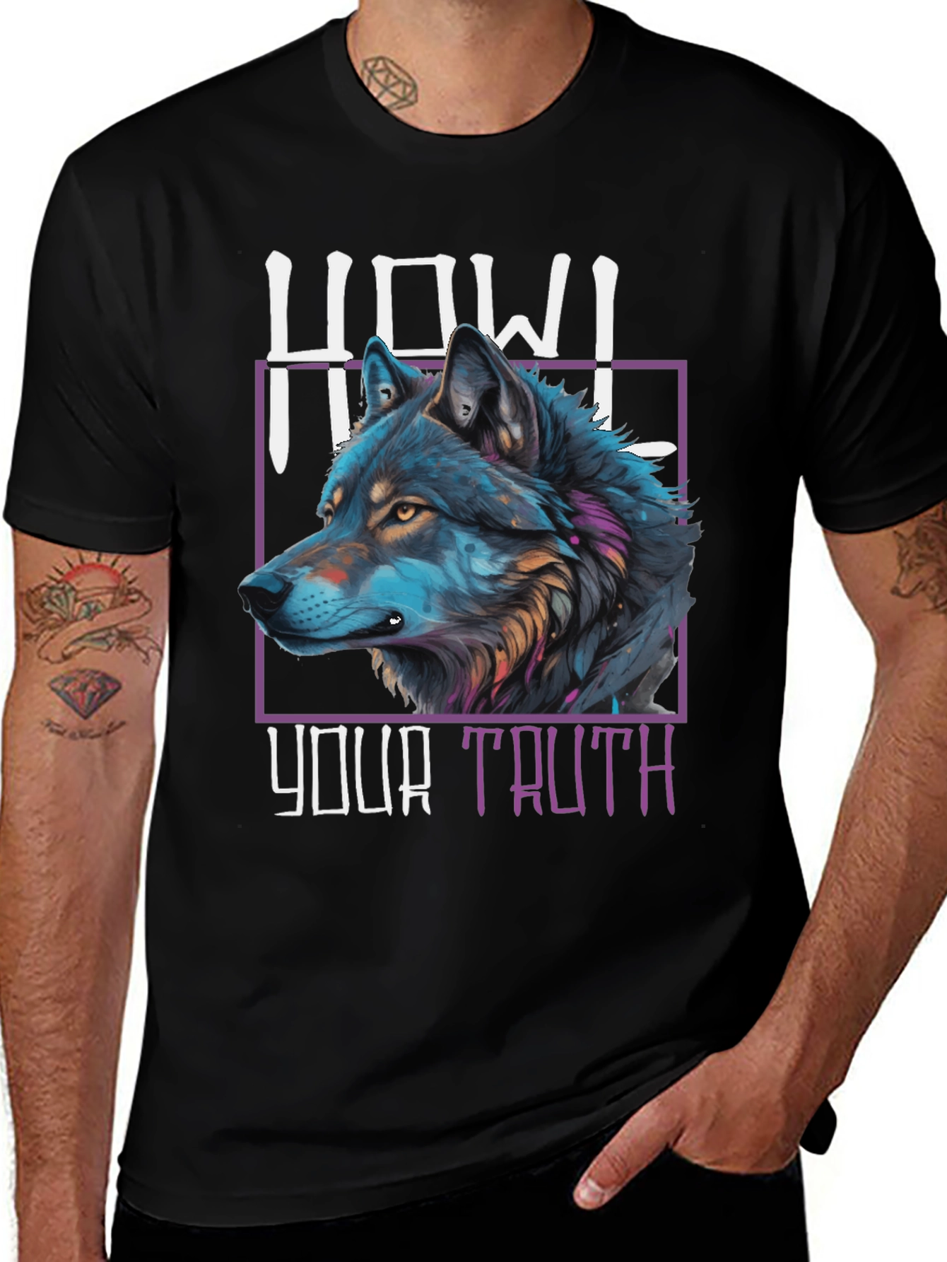 Variant 3 of Howl Your Truth Wolf Graphic T-Shirt