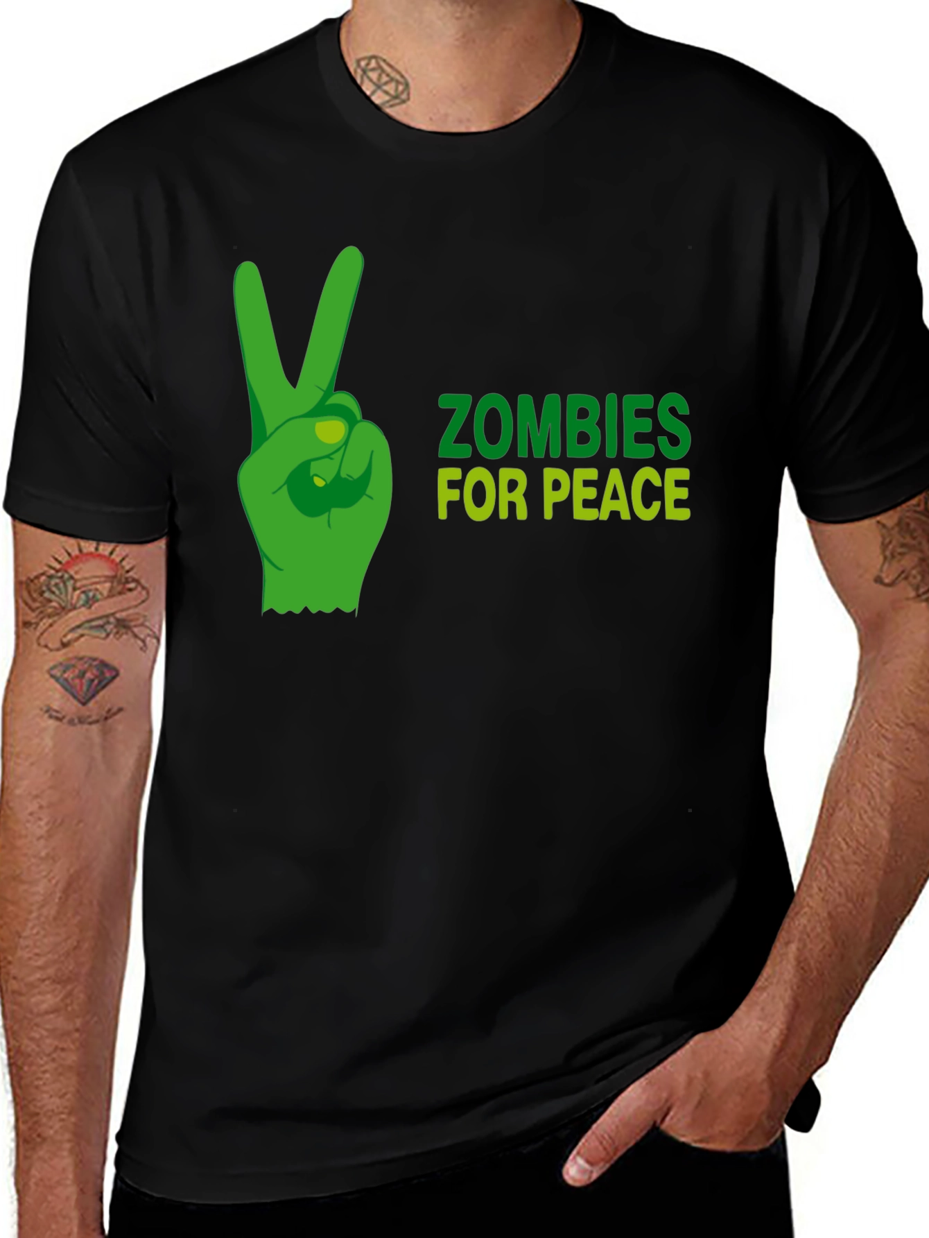 Variant 12 of Zombies for Peace Graphic T-Shirt - Black