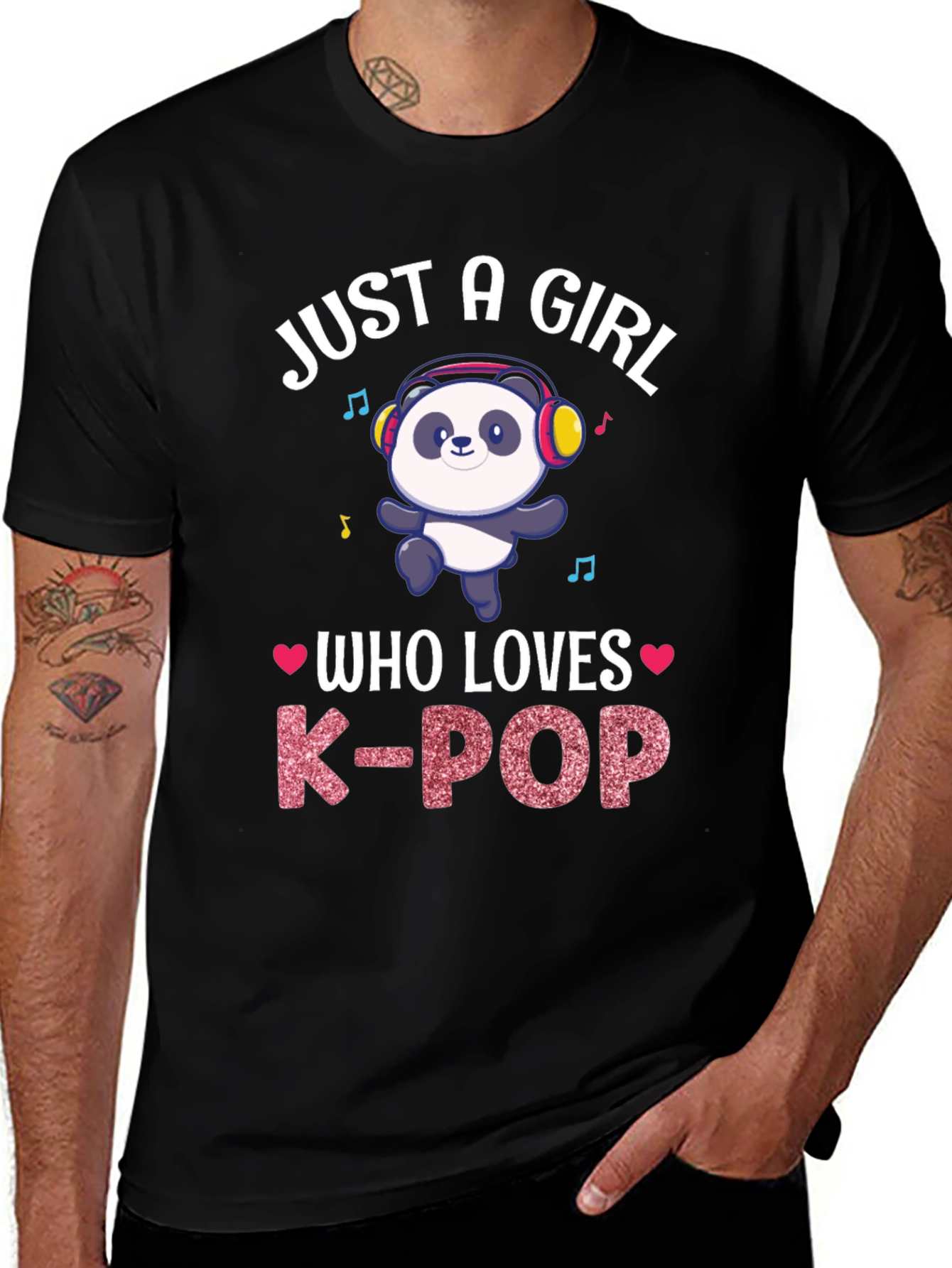 Variant 21 of Girl Who Loves K-Pop Panda T-Shirt