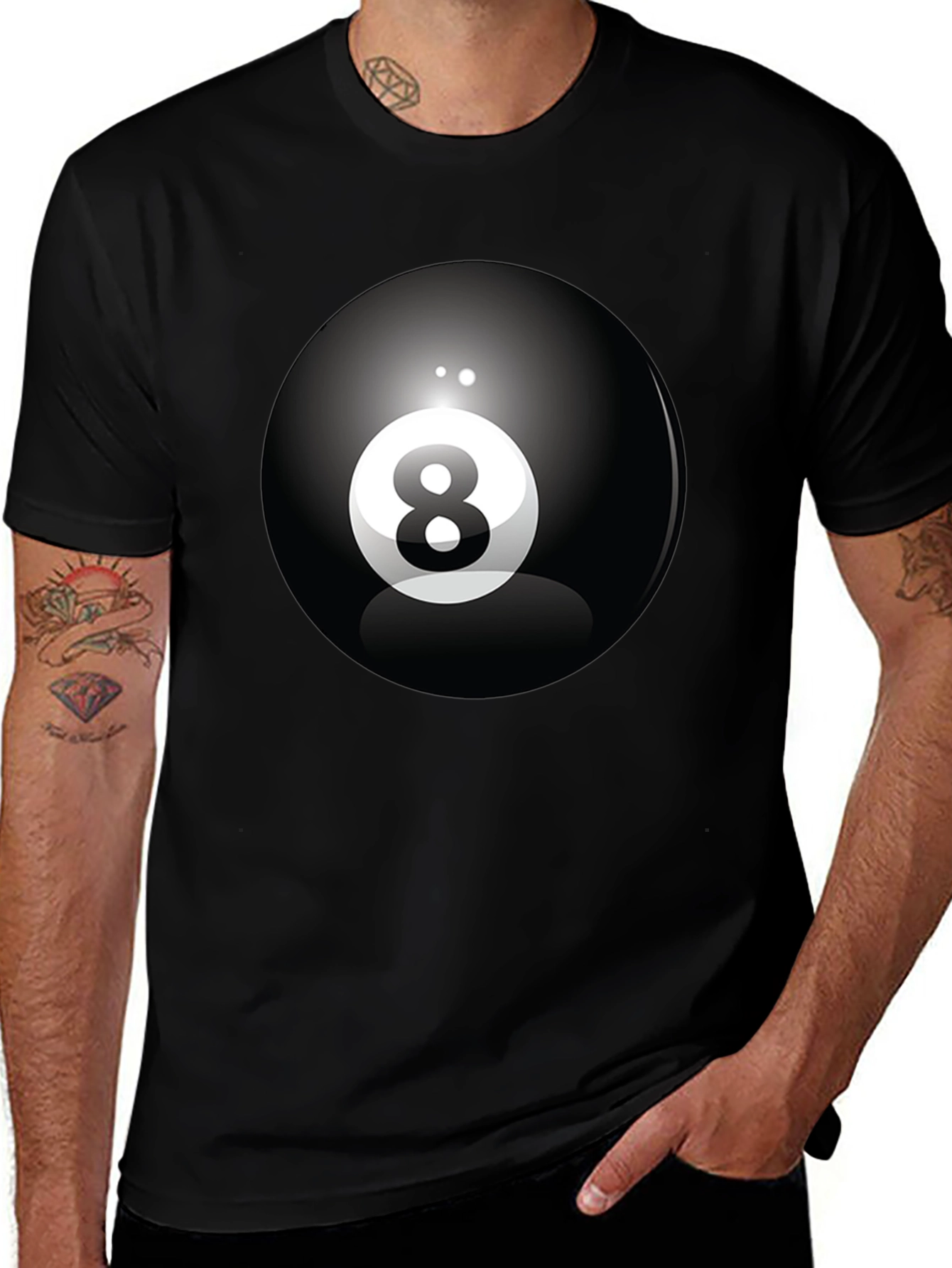 8 Ball Graphic Tee - Classic Cool Black T-Shirt