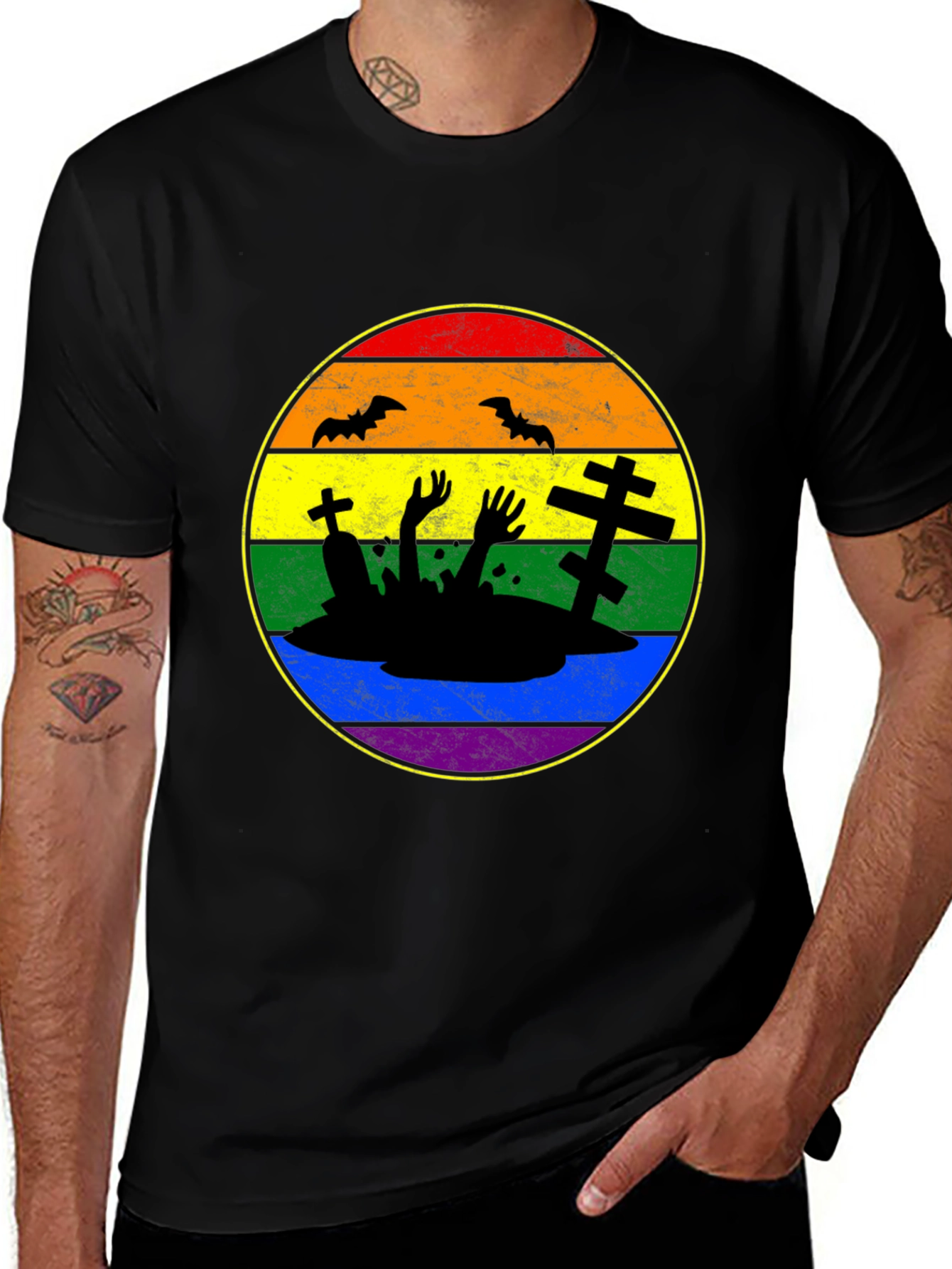 Variant 2 of Rainbow Zombie T-Shirt - Halloween LGBTQ Pride
