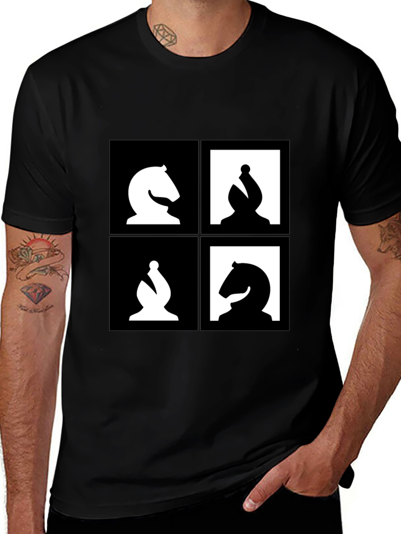 Variant 6 of Chess Piece Graphic Tee - Black