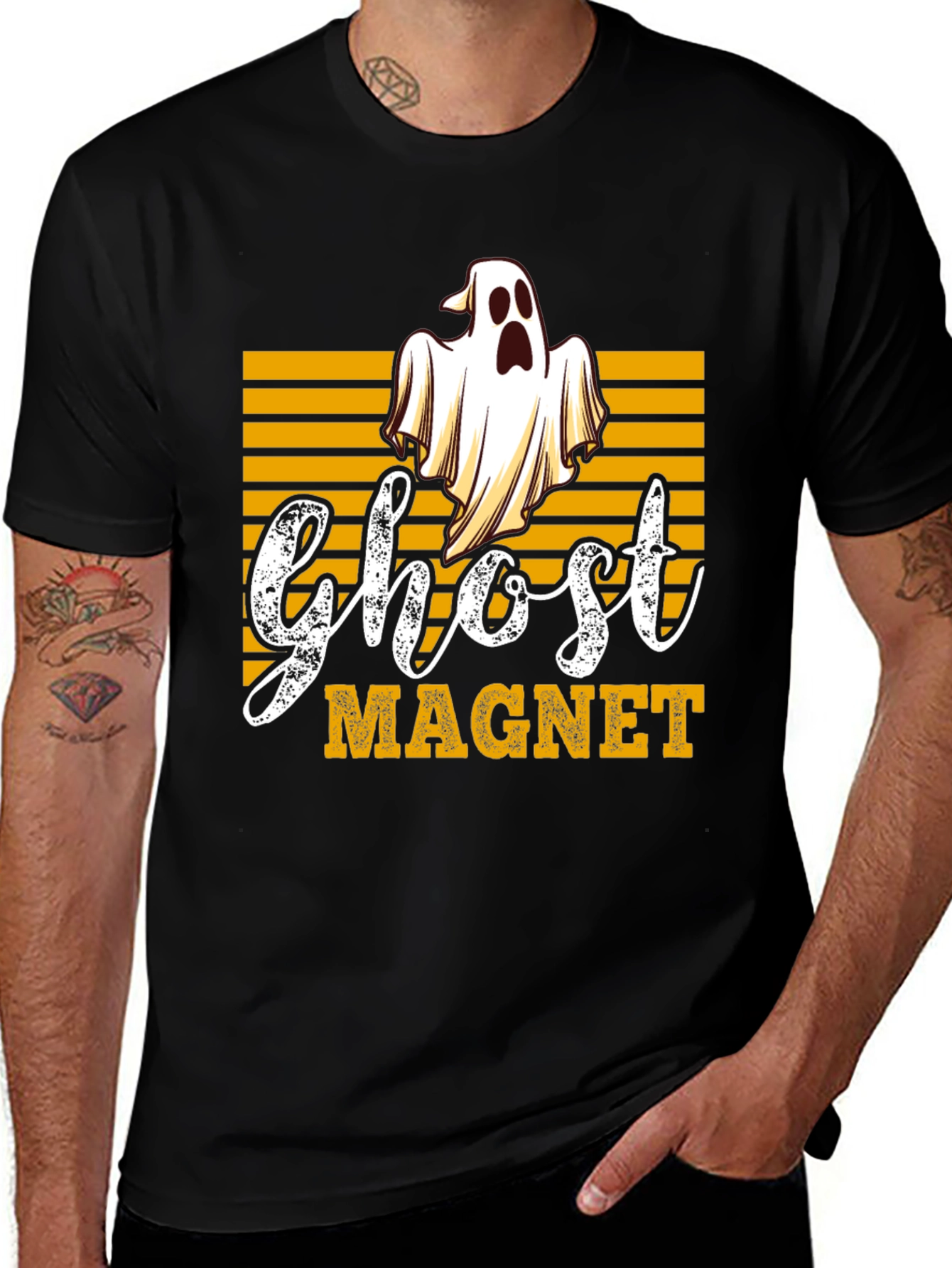 Variant 6 of Ghost Magnet Graphic Tee - Halloween Shirt