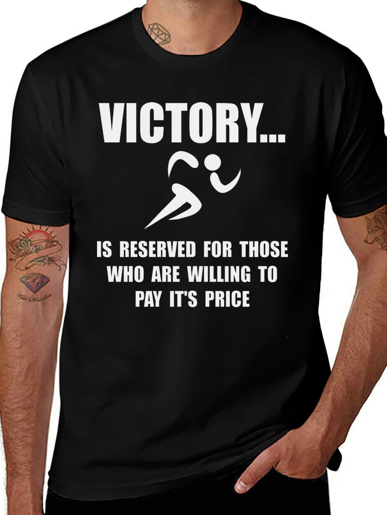 Variant 4 of Victory Black T-Shirt Motivation and Athletic Design