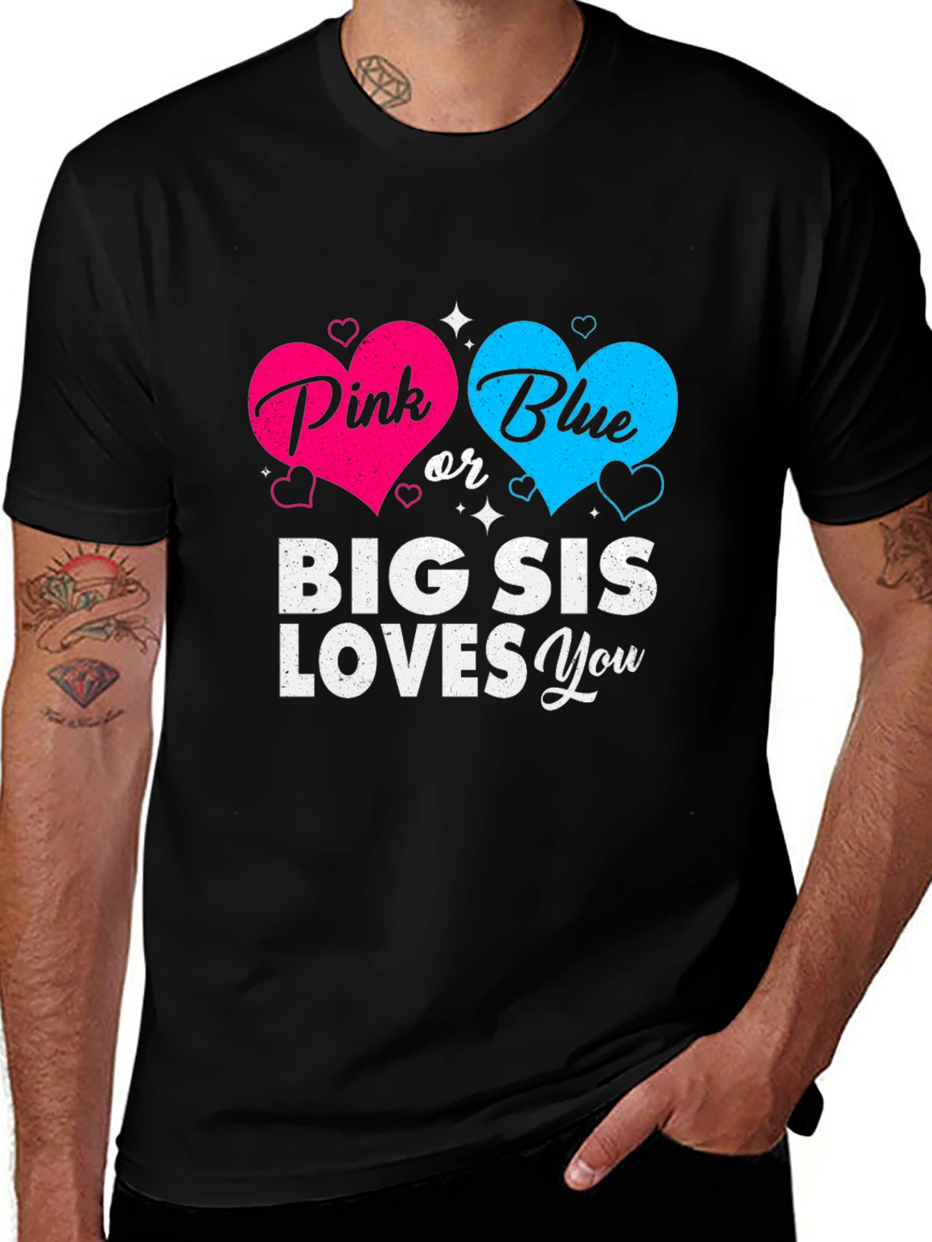 Variant 30 of Pink or Blue Big Sis Loves You T-Shirt