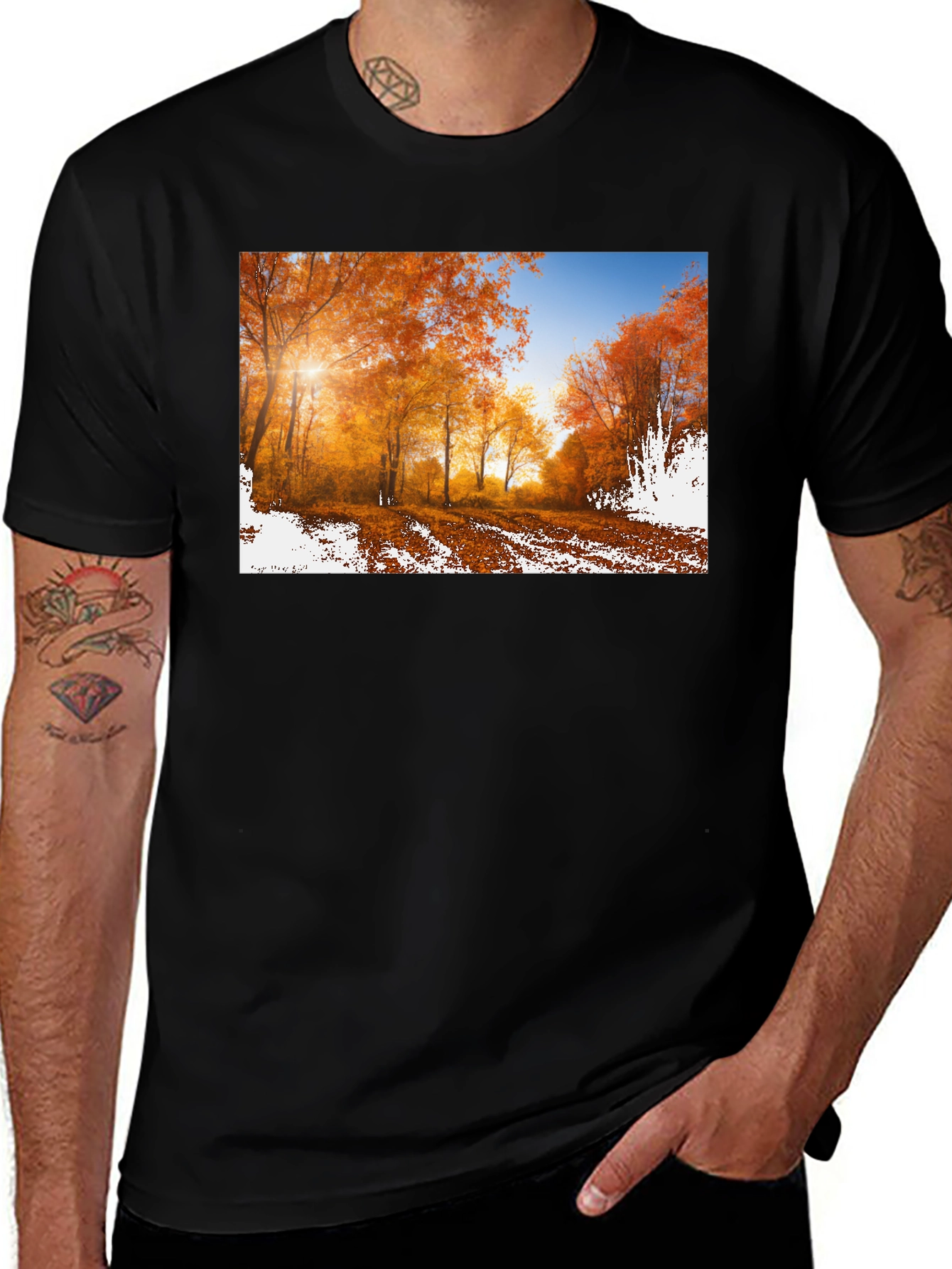 Autumn Forest Graphic Tee - Nature Lover's Shirt