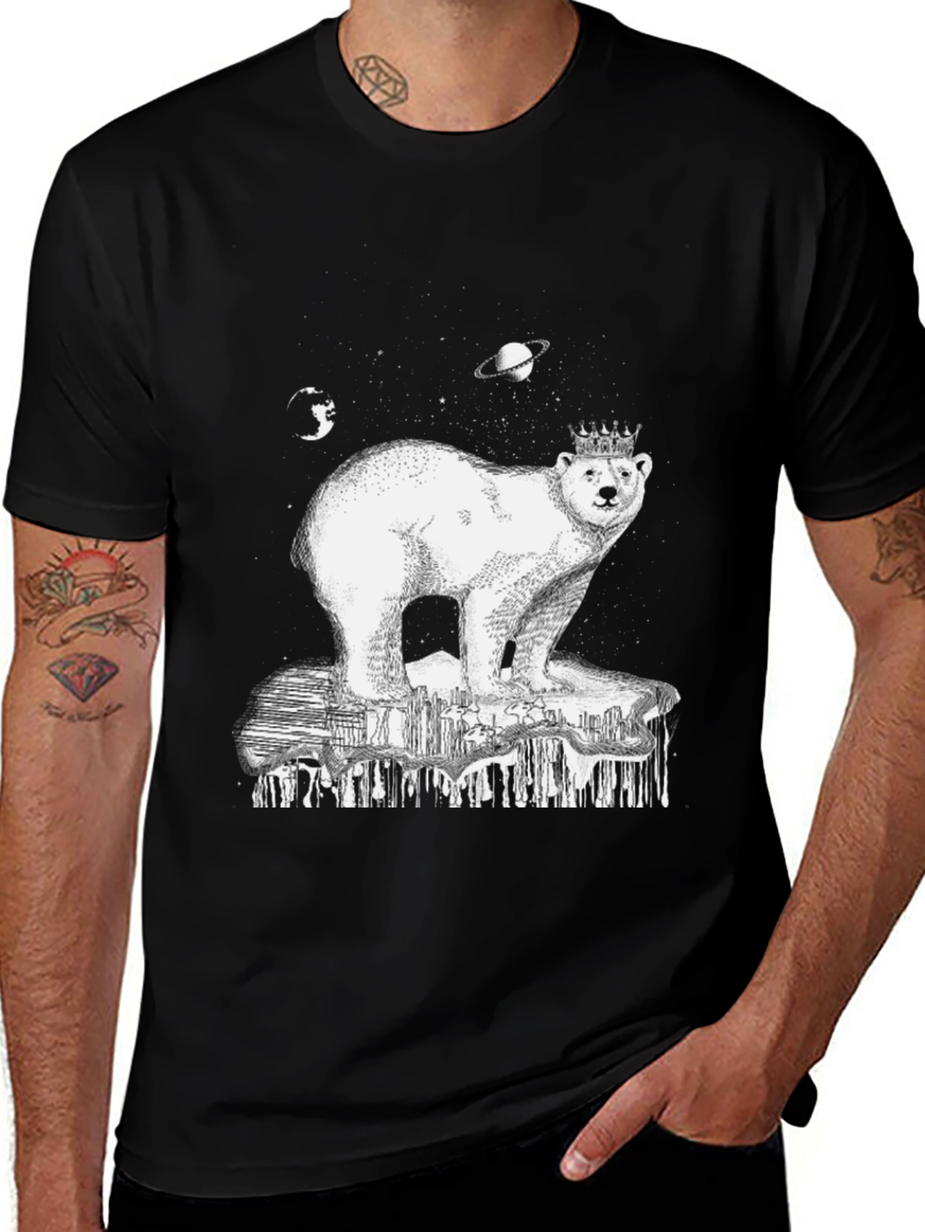 Variant 7 of Cosmic Polar Bear T-Shirt