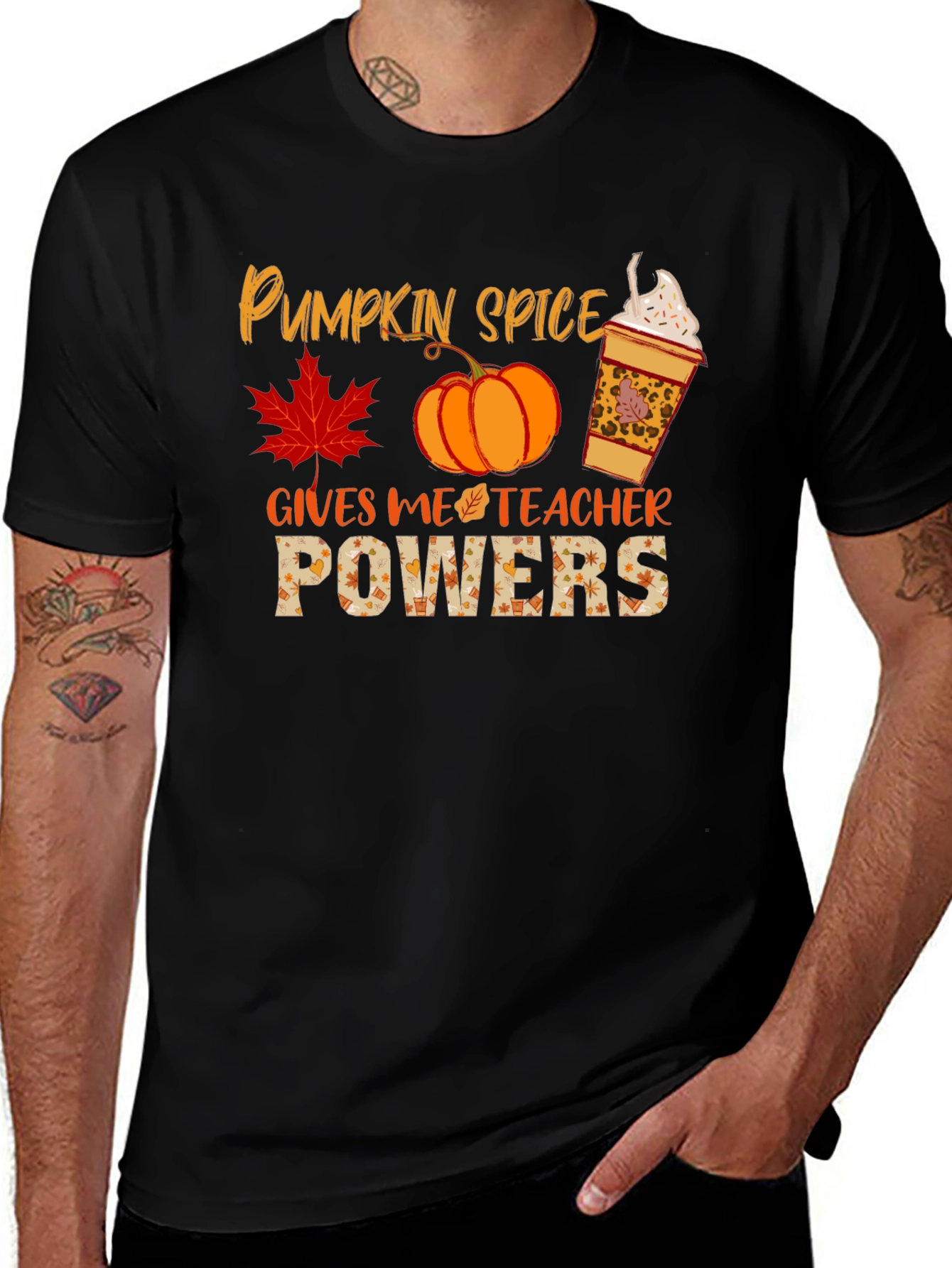 Pumpkin Spice Teacher Powers T-Shirt