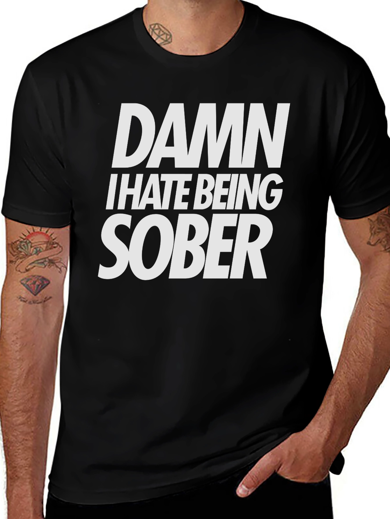 Variant 13 of Damn I Hate Being Sober T-Shirt Funny Tee
