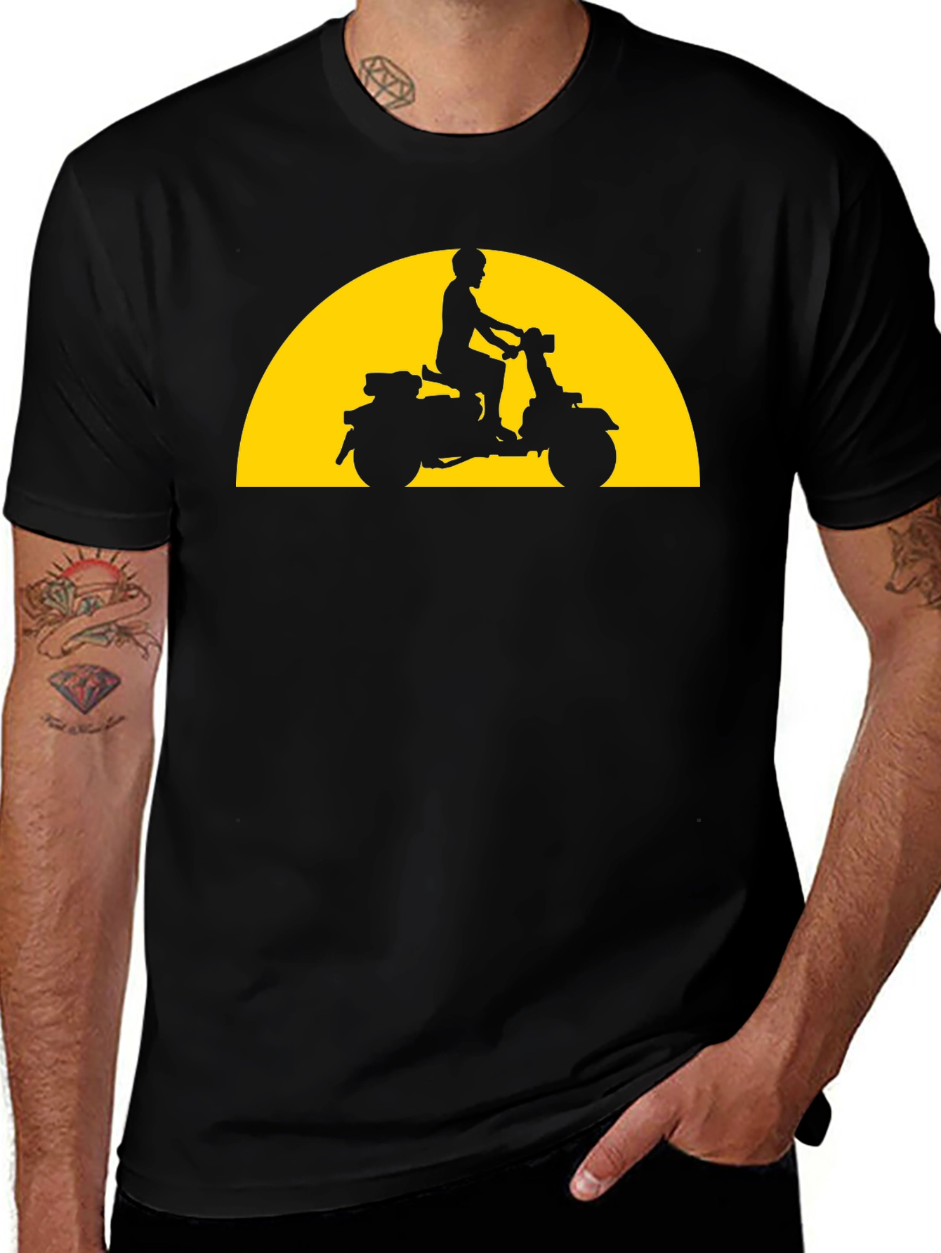 Variant 20 of Retro Scooter Silhouette Graphic Tee