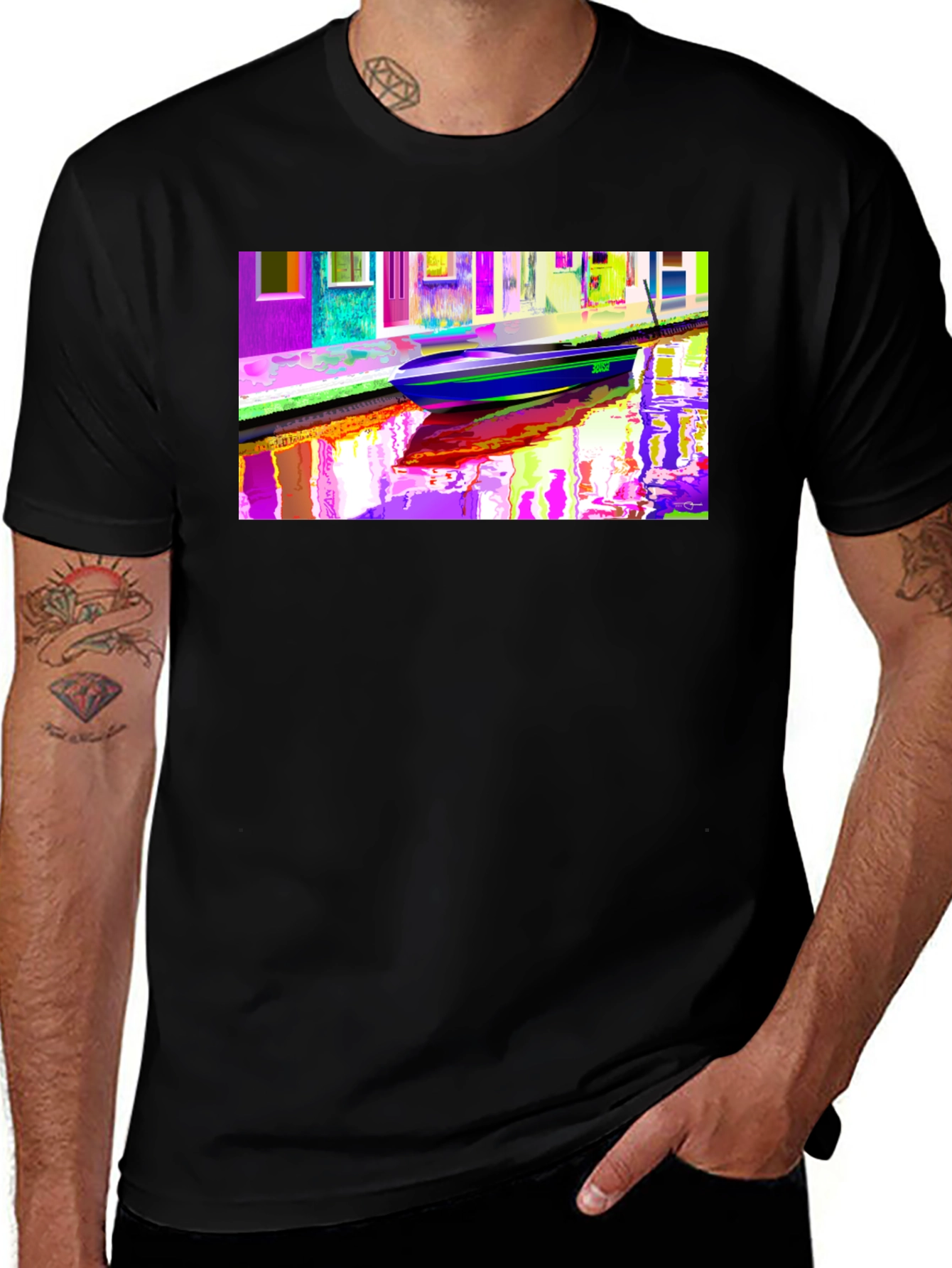Vibrant Venice Canal Art T-Shirt