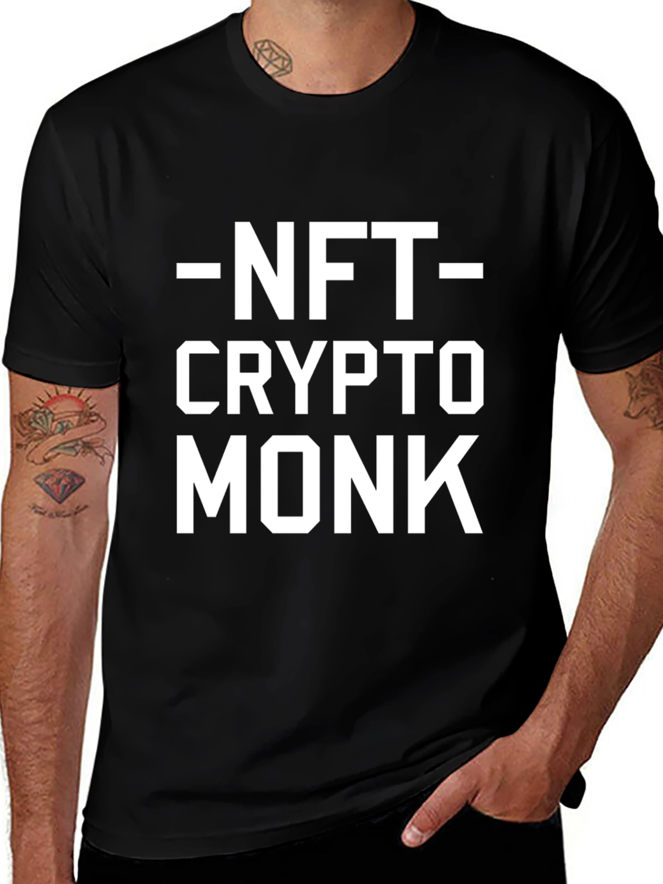 NFT Crypto Monk Black Graphic Tee