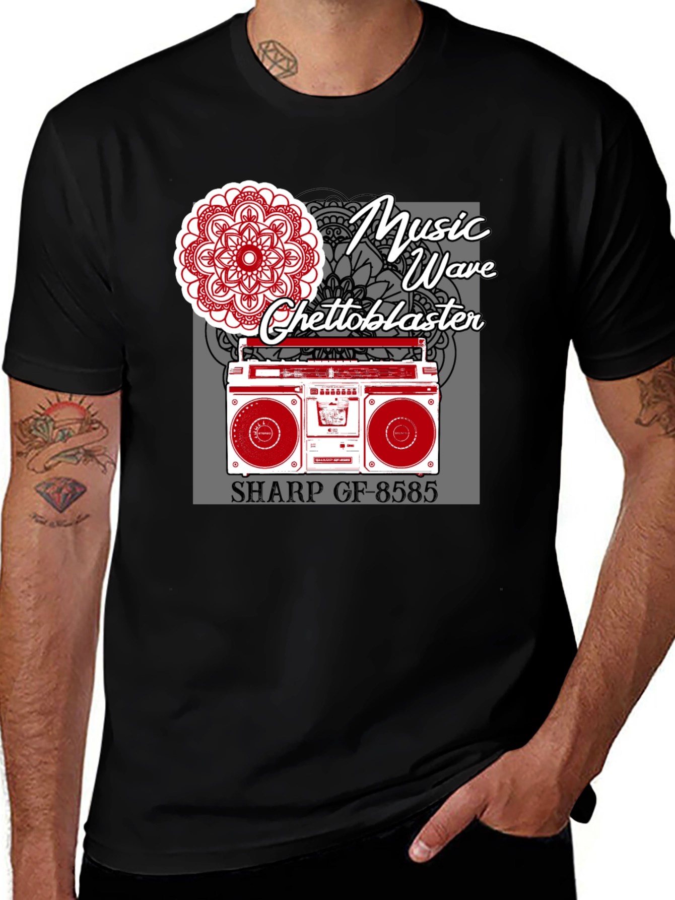 Variant 10 of Music Wave Ghetto Blaster Graphic Tee
