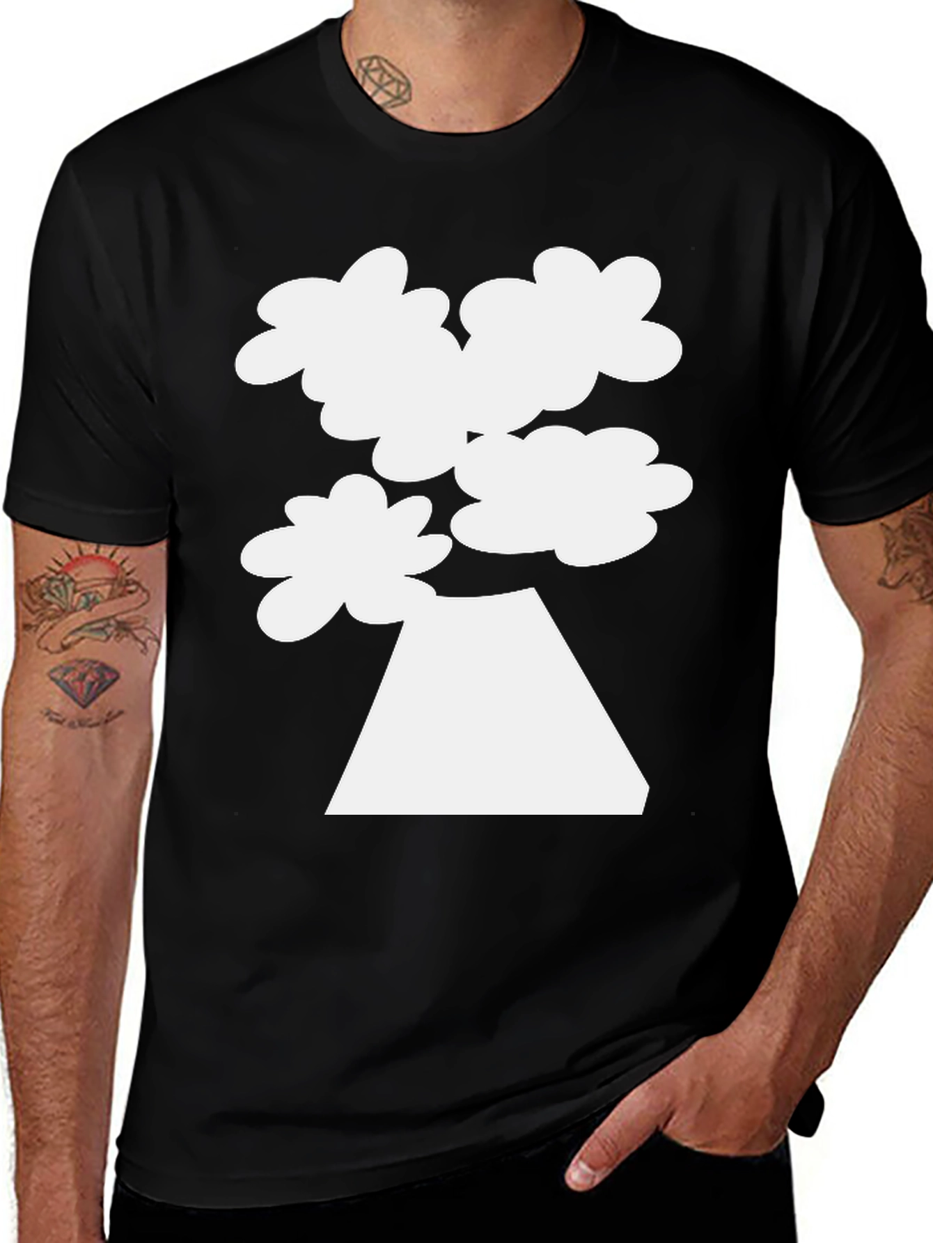Black Mount Fuji Cloud Tee - Black Graphic T-Shirt main image