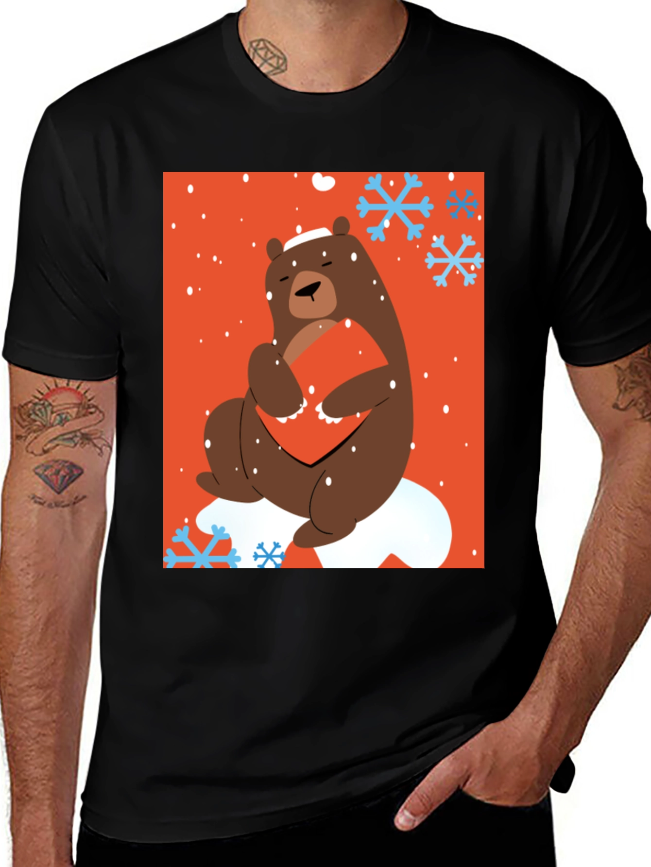 Variant 12 of Cozy Bear Graphic Tee - Winter Holiday Shirt