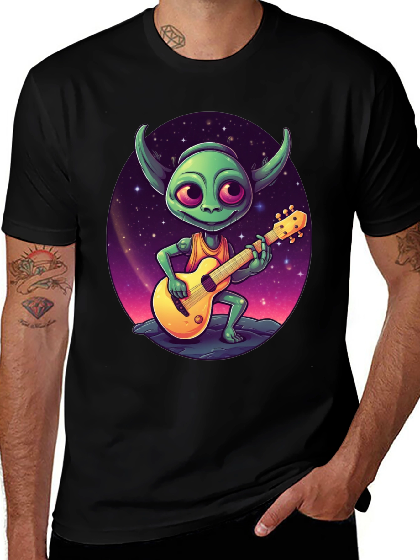 Variant 15 of Alien Guitarist Graphic Tee - Rock Your Style!