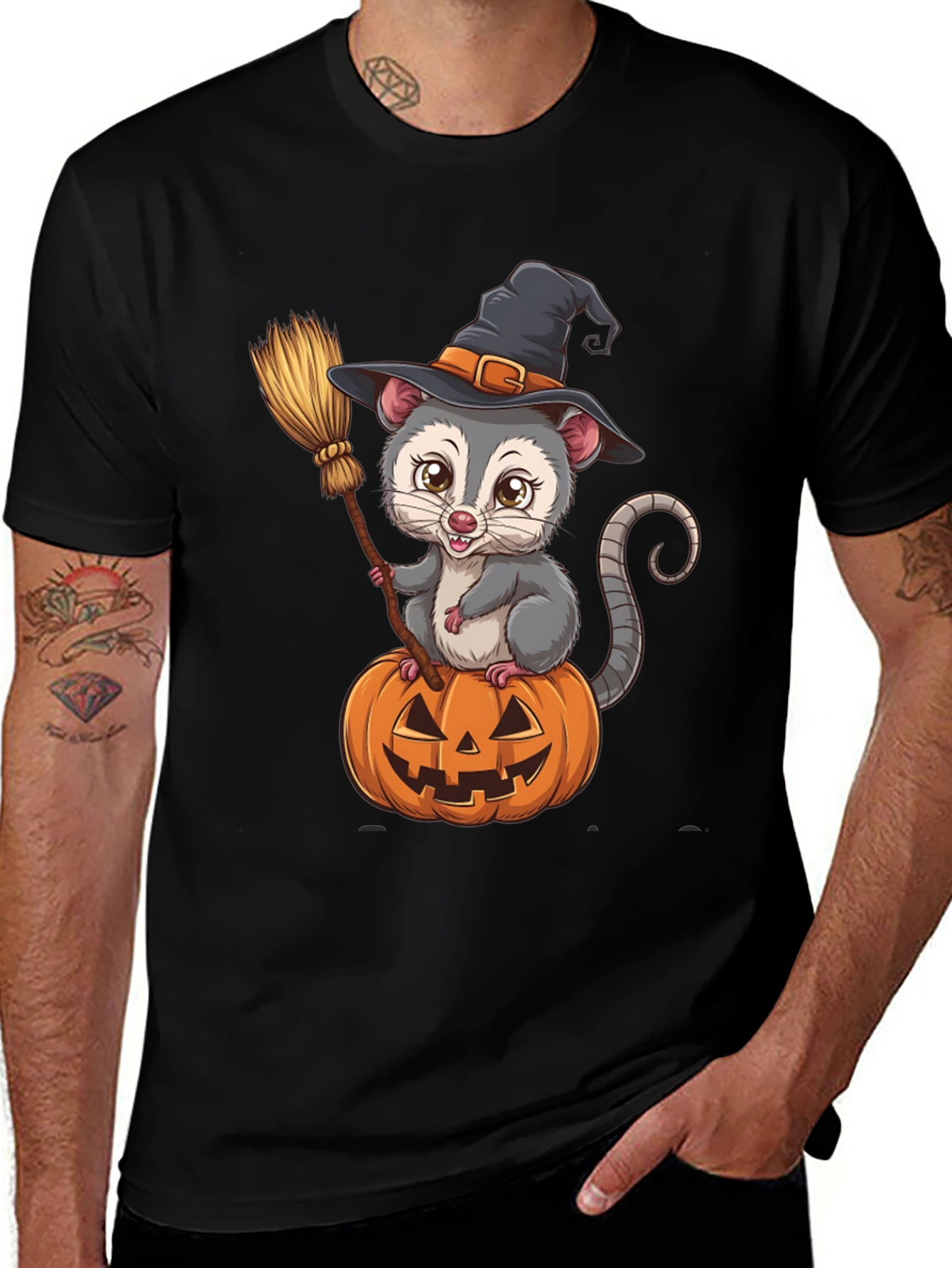 Opossum Witch Halloween T-Shirt