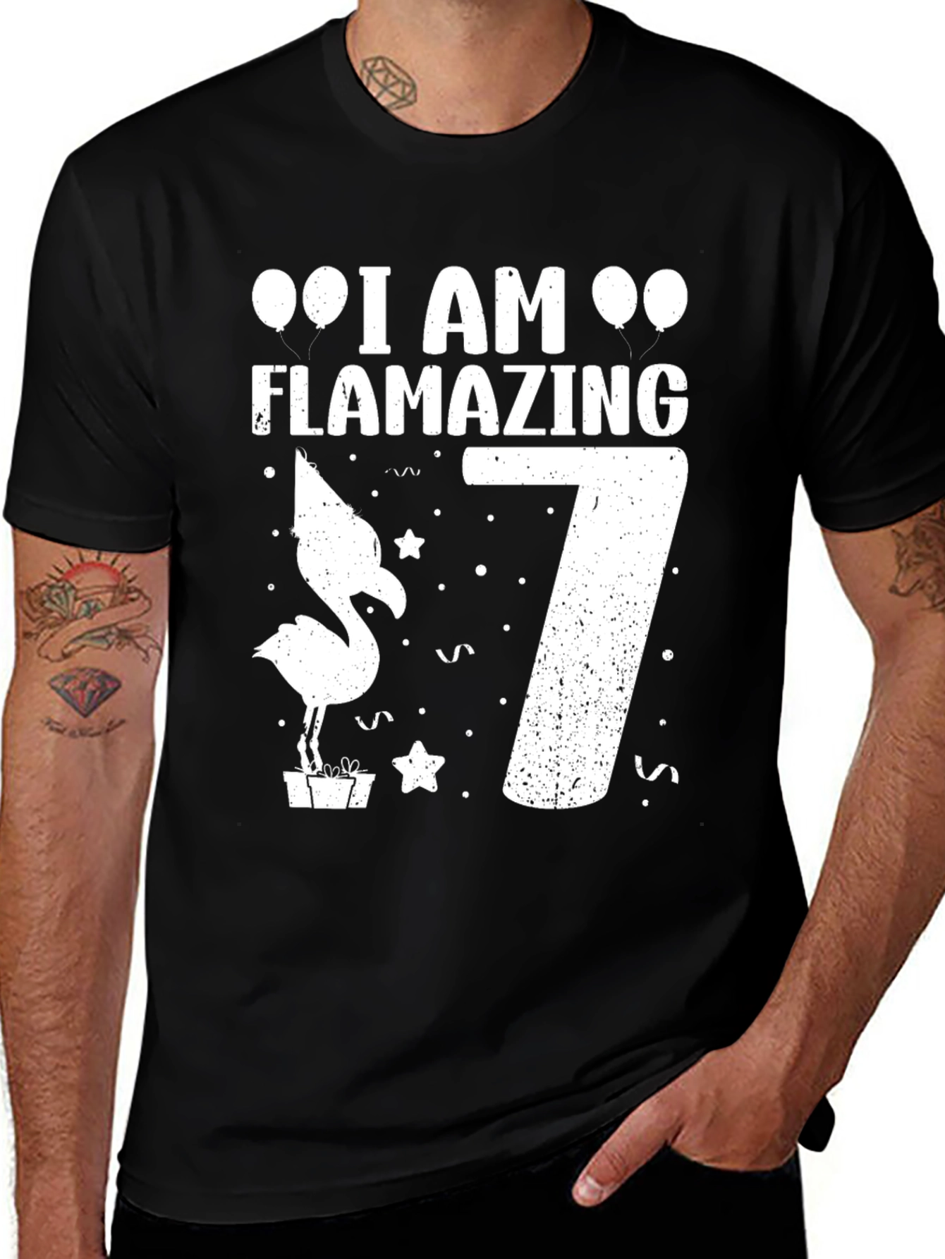 Flamazing 7th Birthday T-Shirt - Fun Flamingo Tee