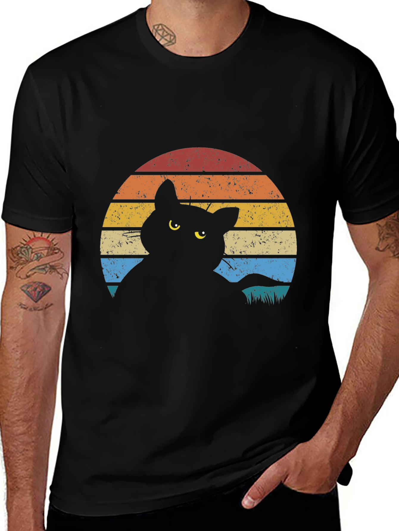 Variant 21 of Retro Cat Silhouette T-Shirt