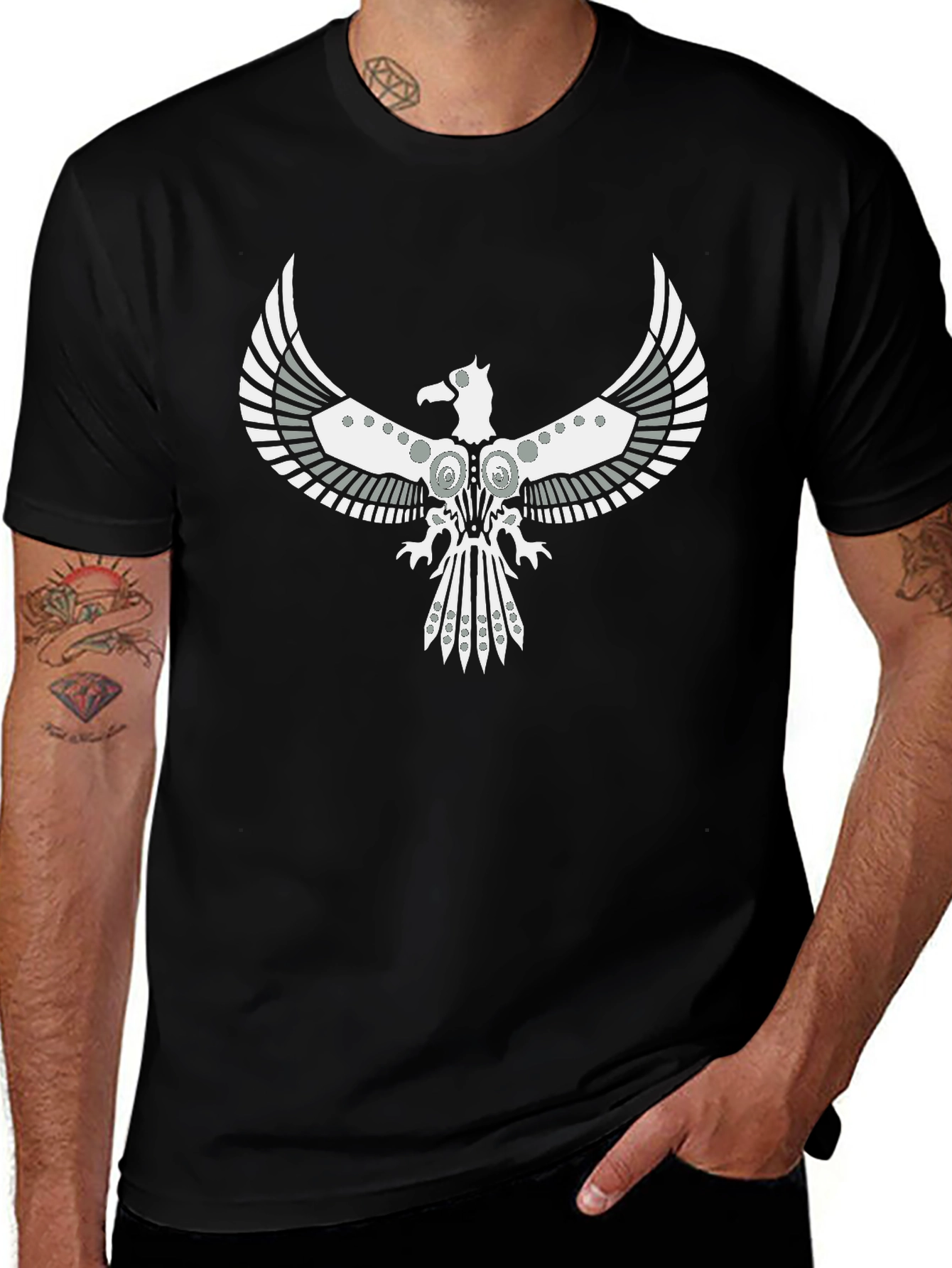 Variant 6 of Phoenix Graphic Print Black T-Shirt