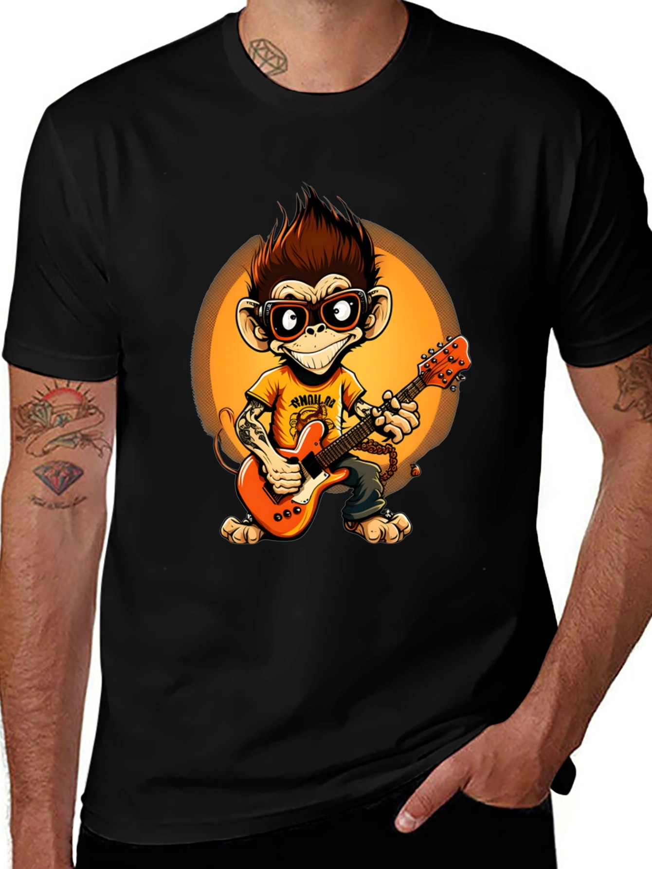 Variant 26 of Monkey Guitarist Graphic T-Shirt