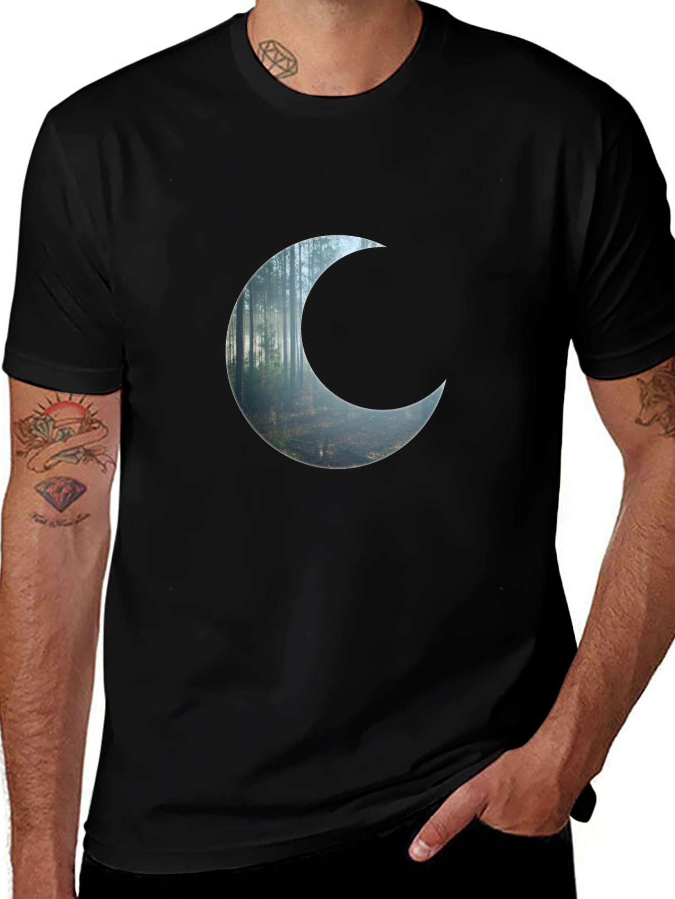 Variant 19 of Crescent Forest Black T-Shirt