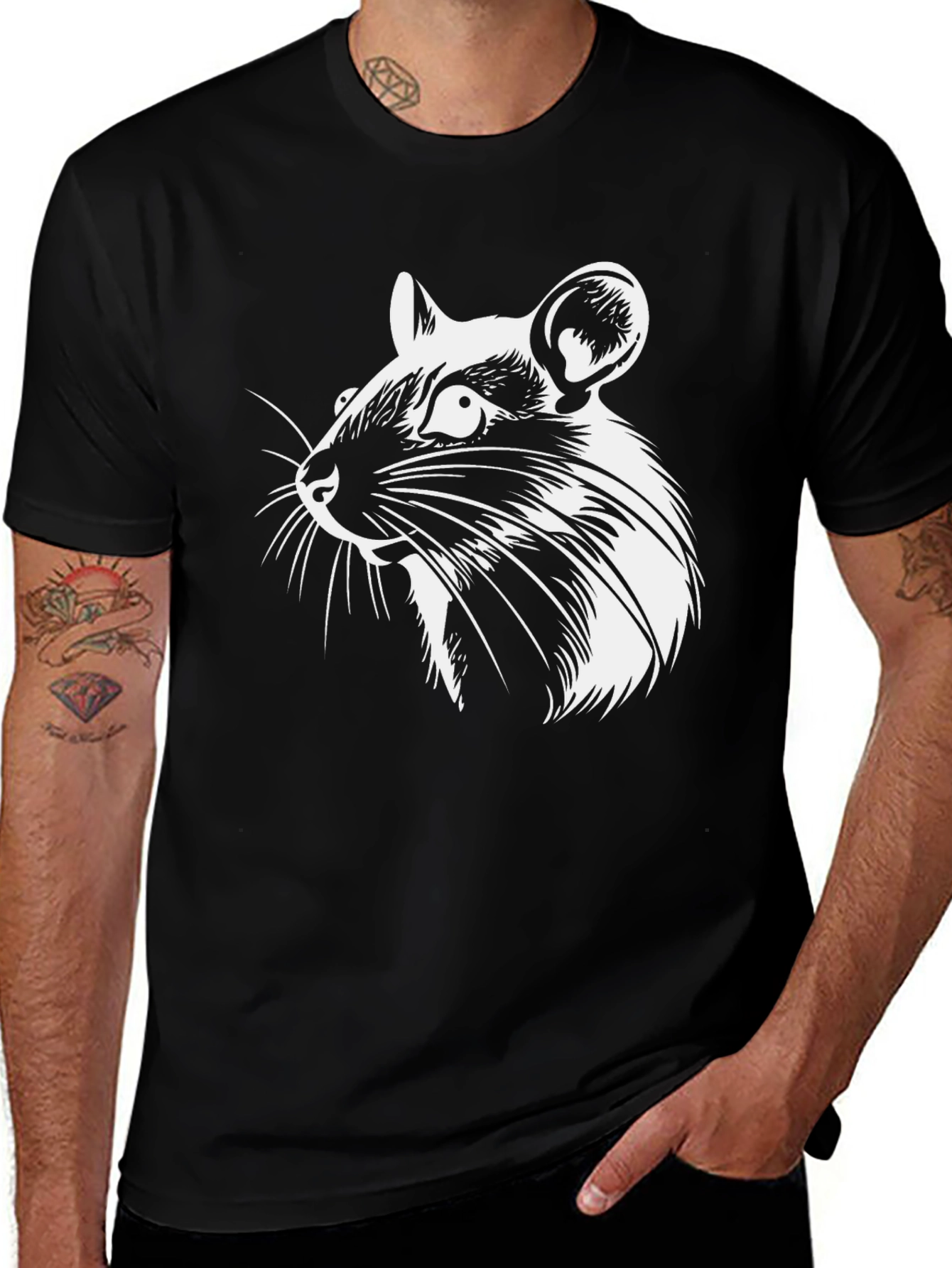 Variant 29 of Rat Graphic Tee - Bold Animal Print T-Shirt