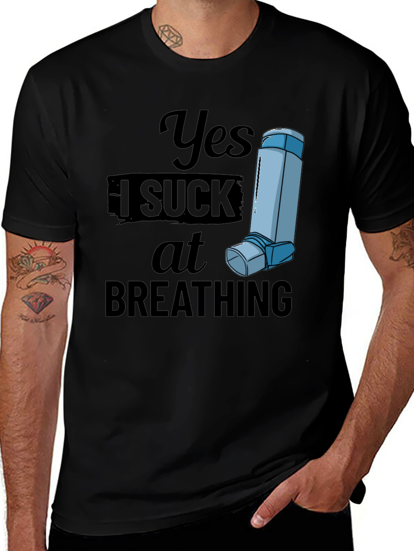 Variant 14 of Yes I Suck At Breathing T-Shirt