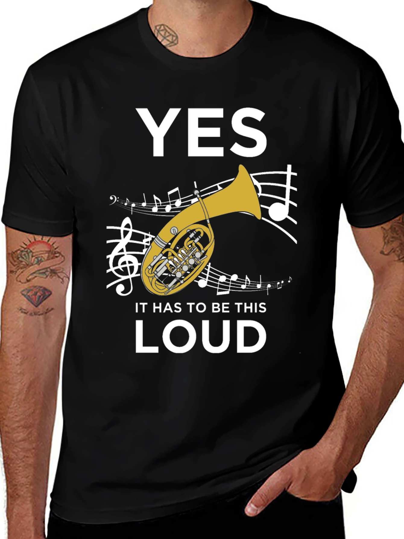 Black Funny Tuba Player T-Shirt - Yes It Has To Be This Loud main image