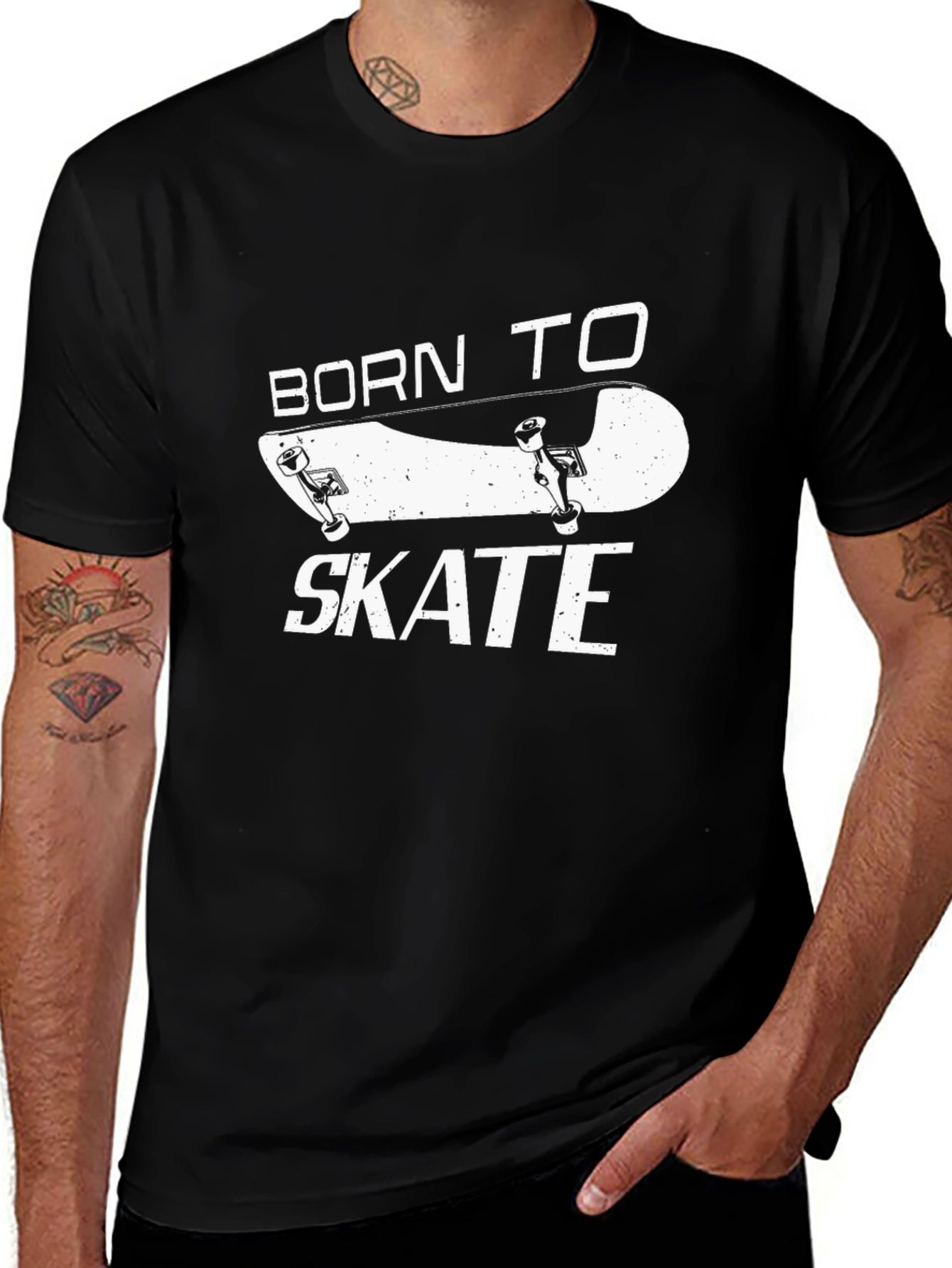 Variant 24 of Born to Skate Black Graphic T-Shirt