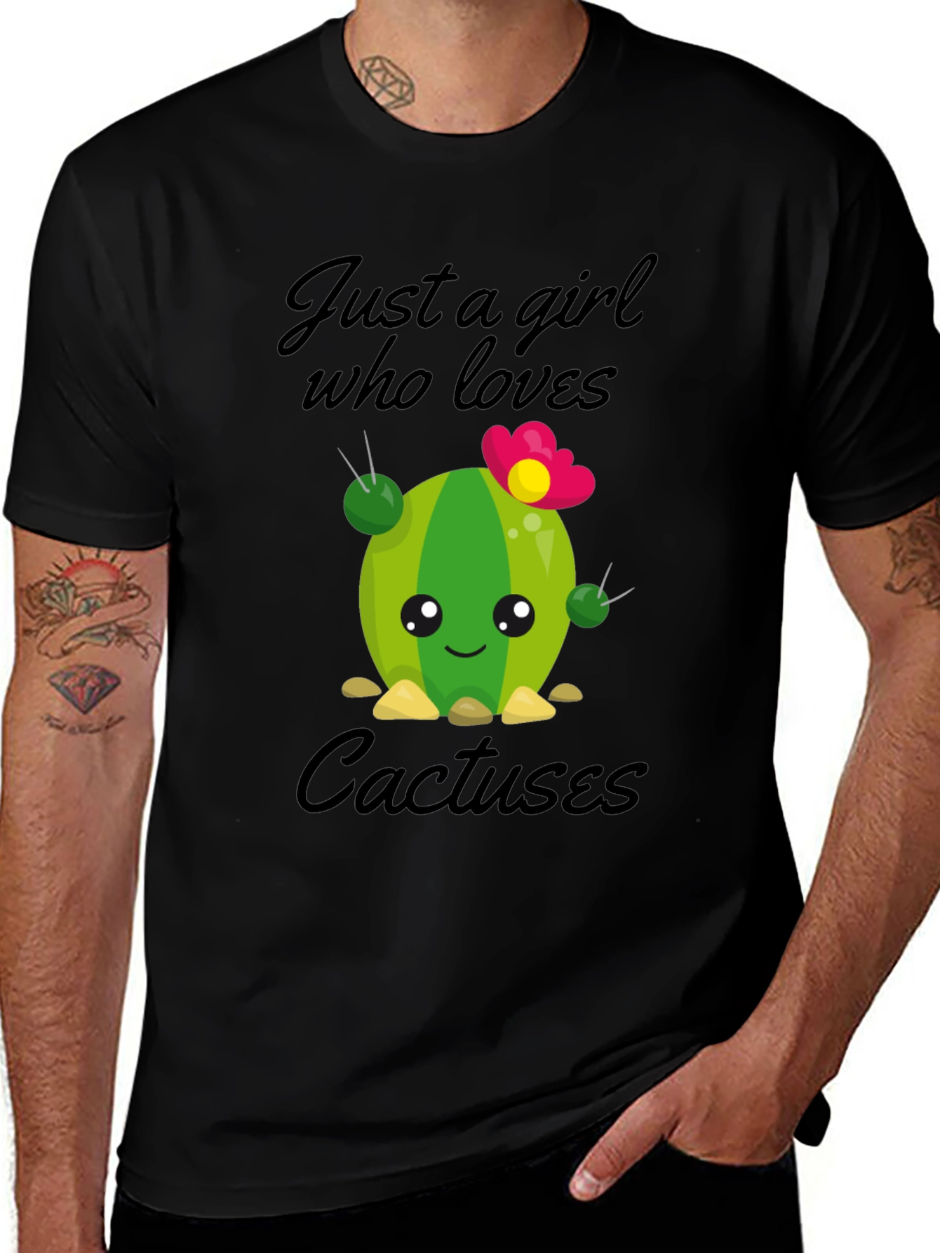 Variant 20 of Cute Cactus Lover Black T-Shirt