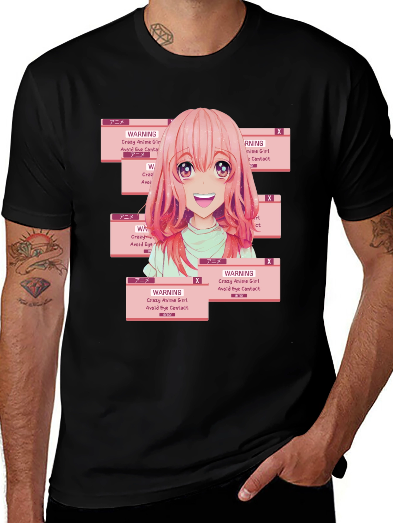 Variant 23 of Anime Girl Warning Graphic Tee
