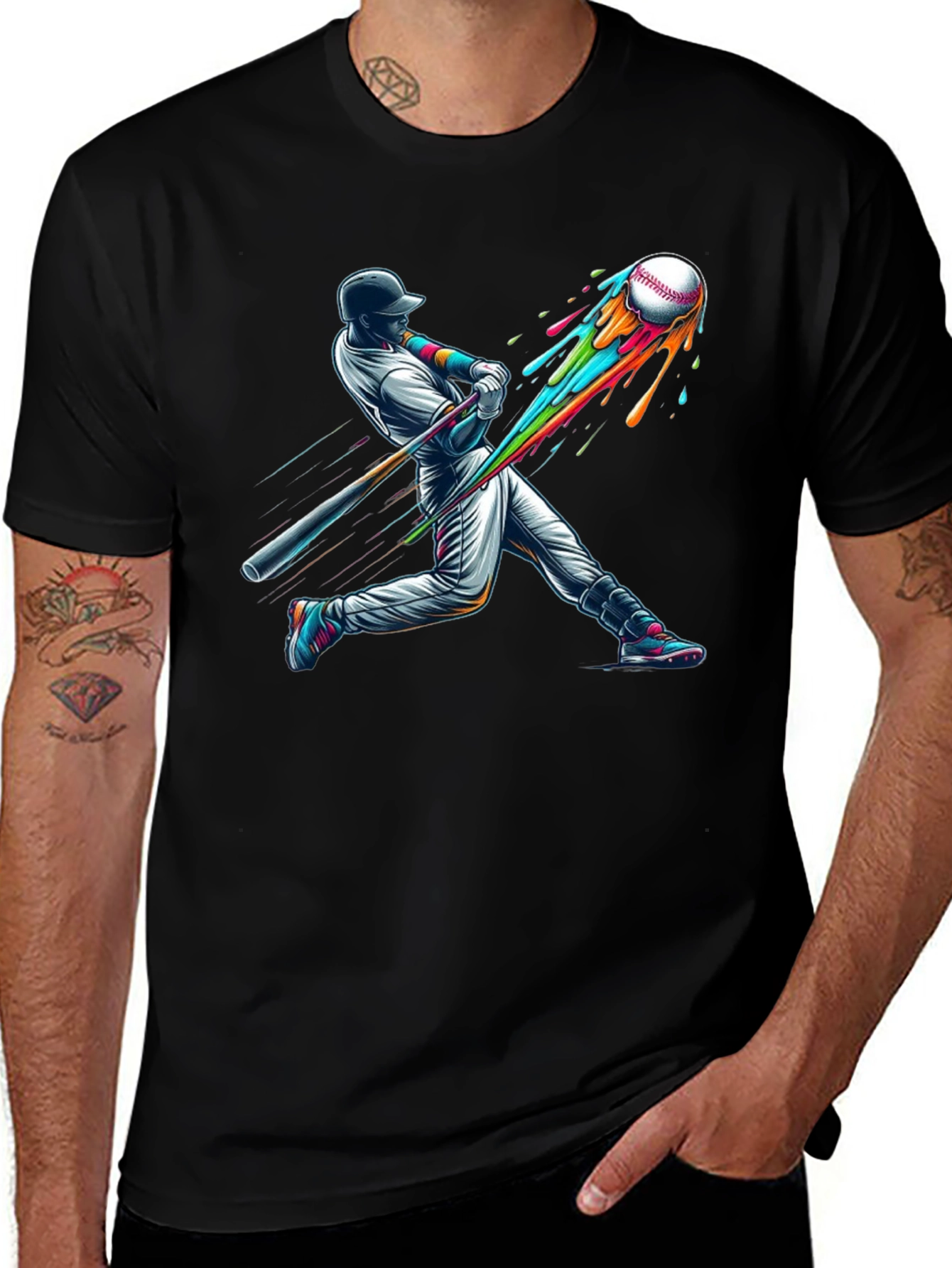 Variant 25 of Baseball Hit T-Shirt - Colorful Design