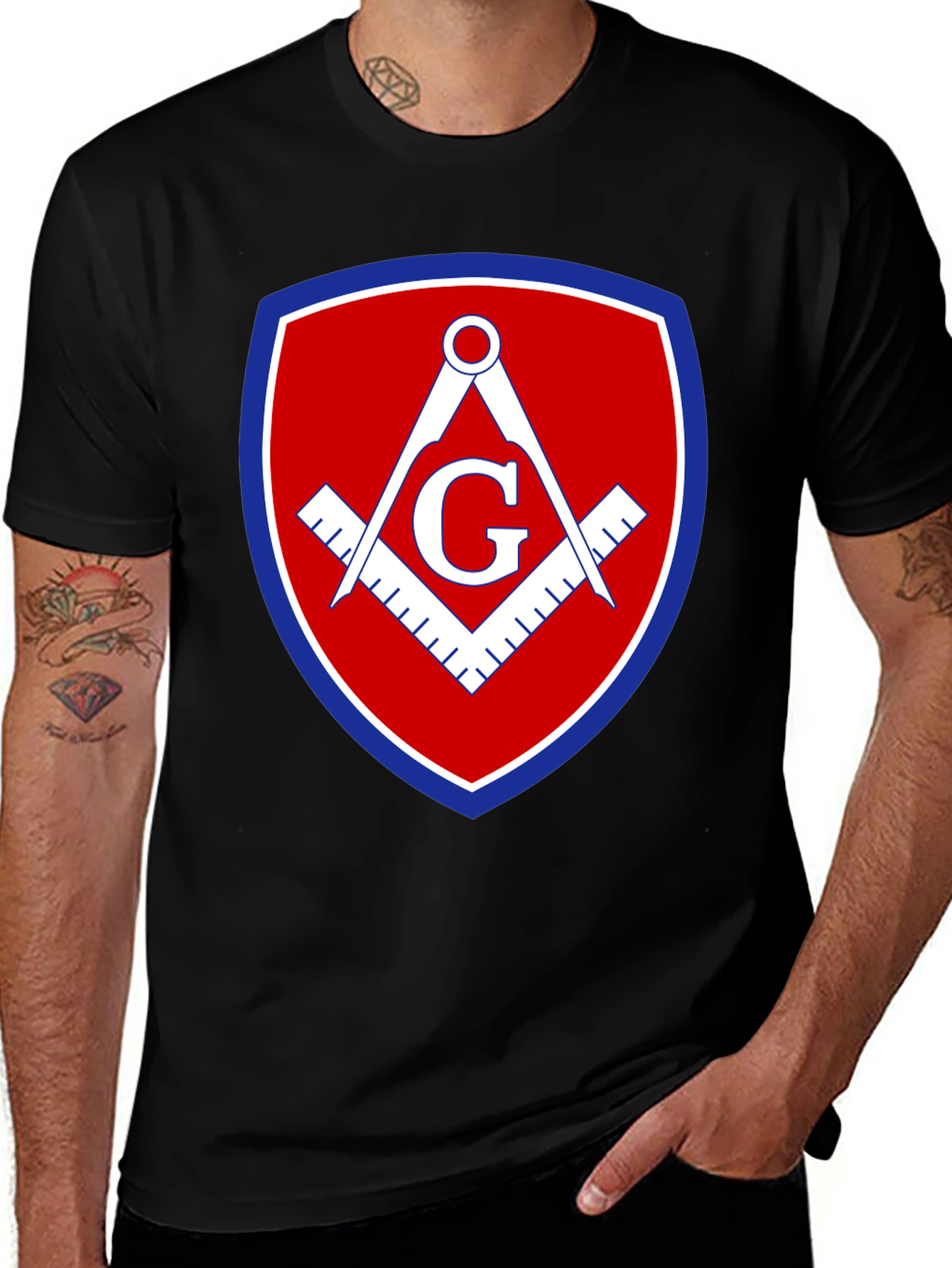 Masonic Symbol Black T-Shirt